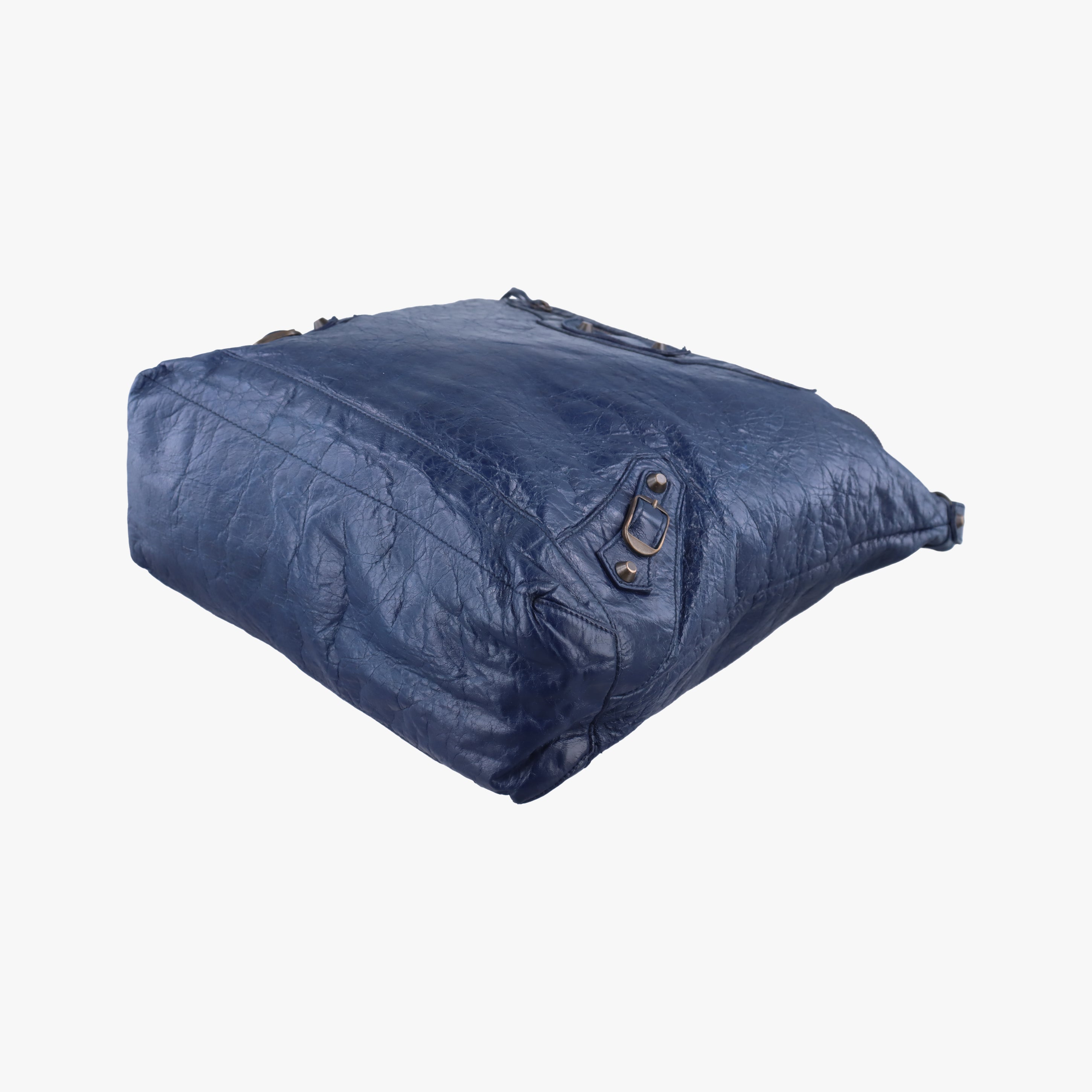 Secondhand Balenciaga The Day Navy lambskin  shoulderbag | stylenewstar