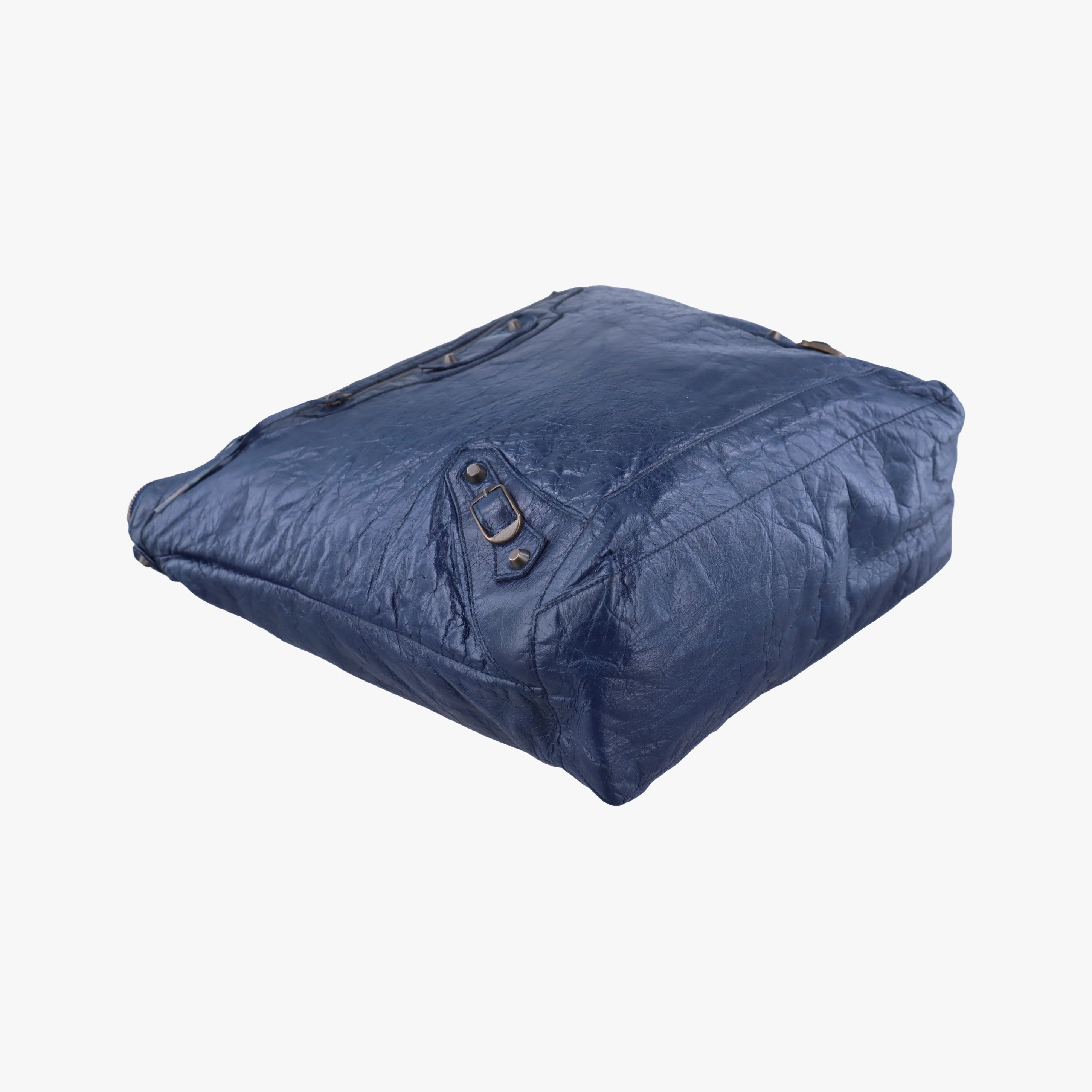 Secondhand Balenciaga The Day Navy lambskin  shoulderbag | stylenewstar