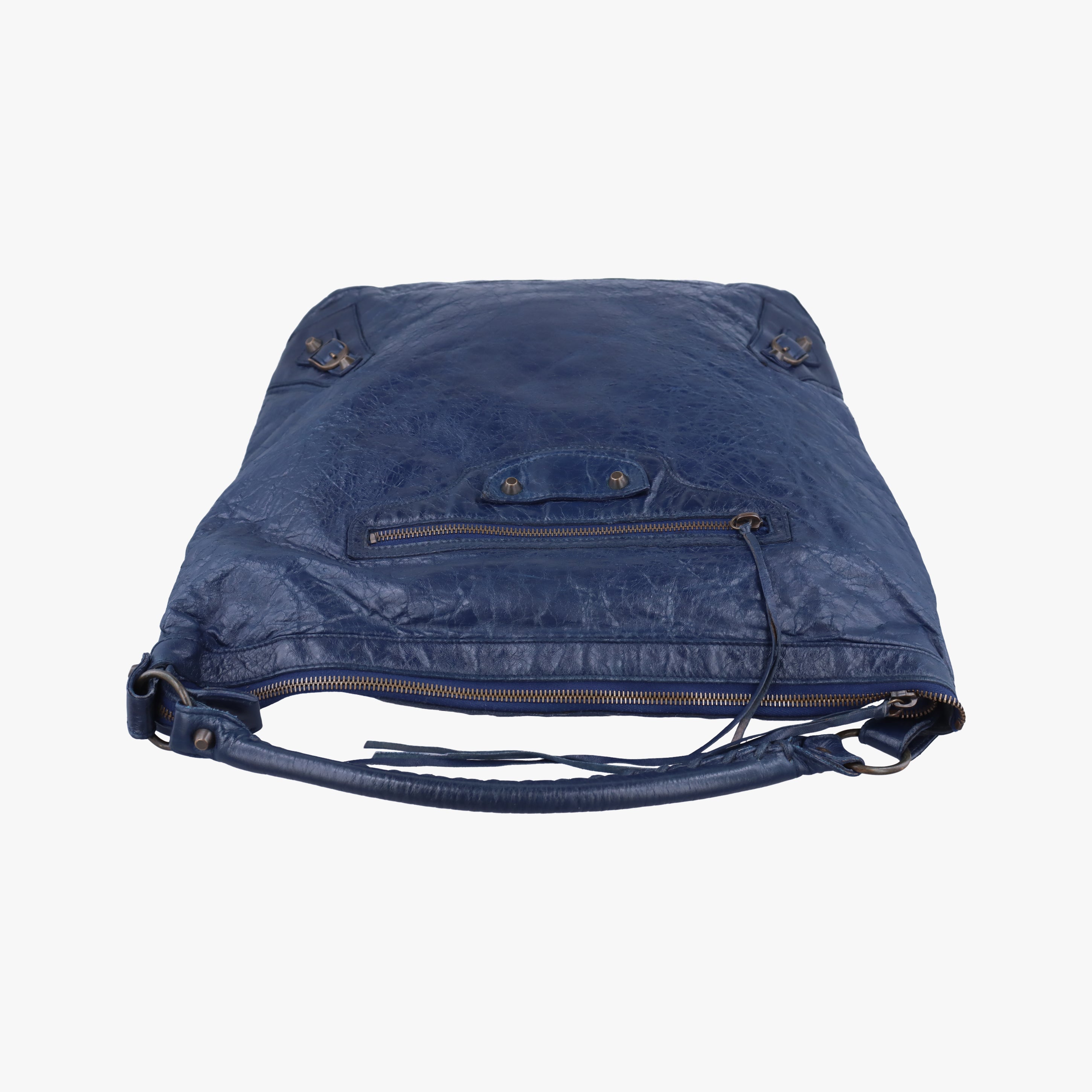 Secondhand Balenciaga The Day Navy lambskin  shoulderbag | stylenewstar