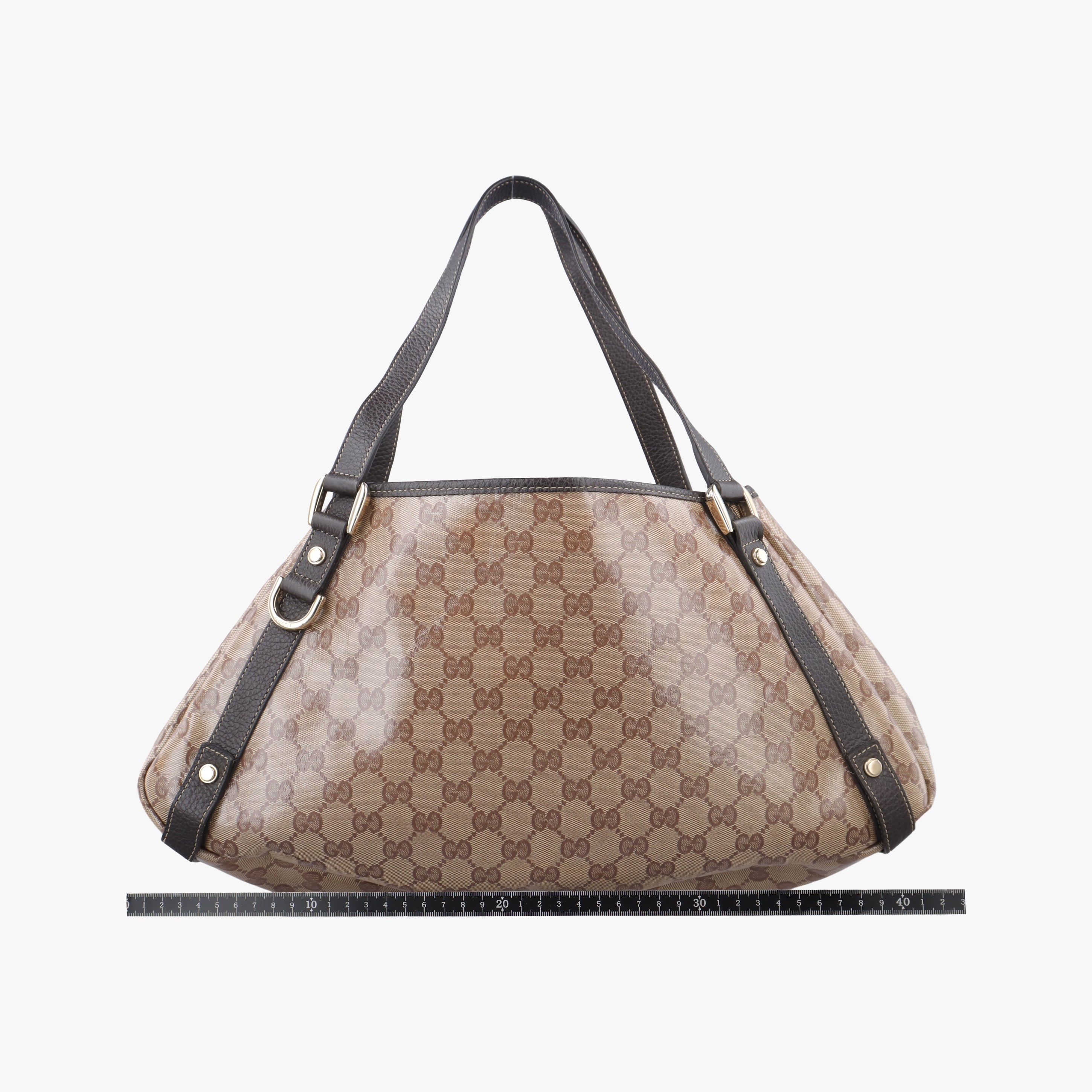 Pre-owned Gucci Abbey Brown PVC coated canvas 293578 handbag | stylenewstar