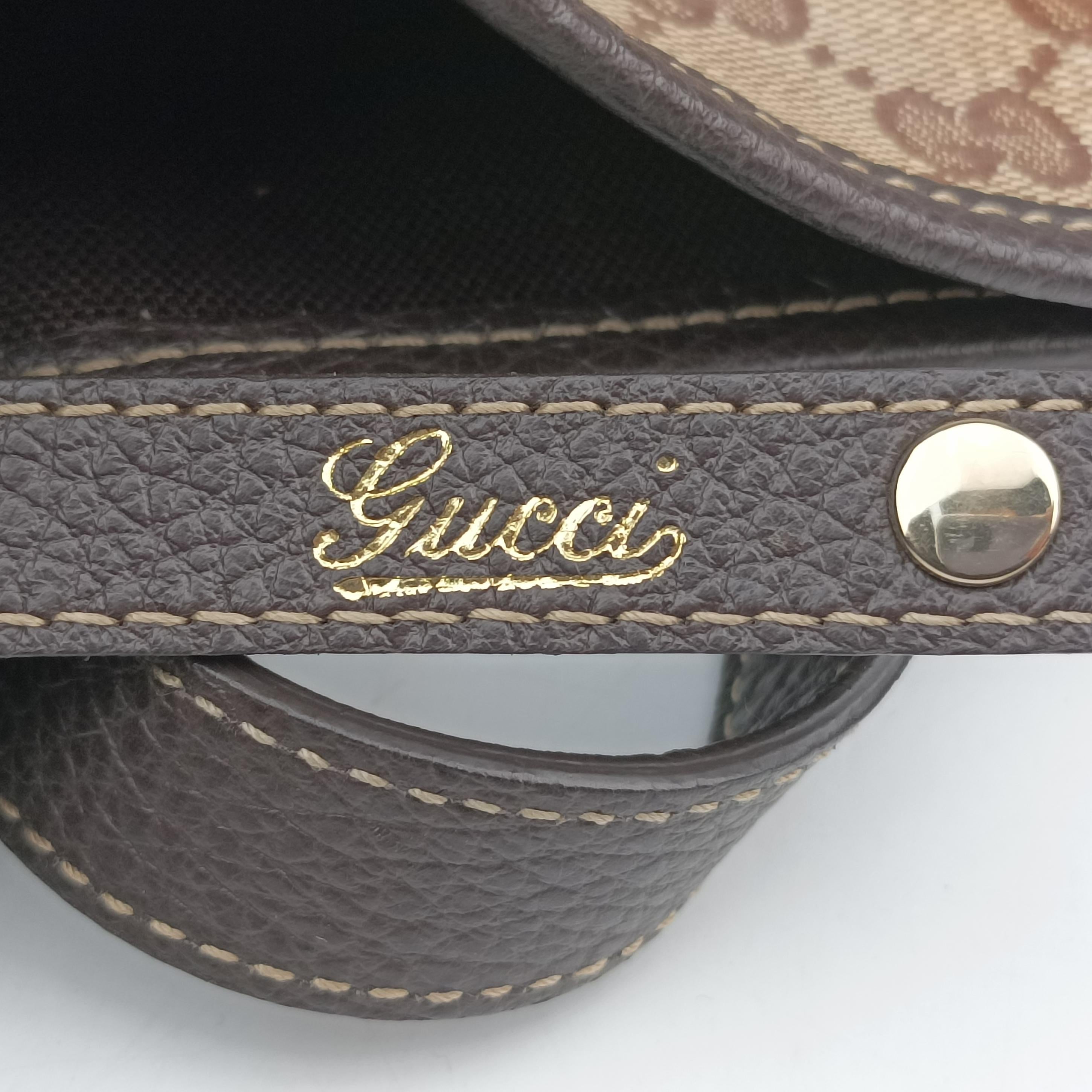 Pre-owned Gucci Abbey Brown PVC coated canvas 293578 handbag | stylenewstar