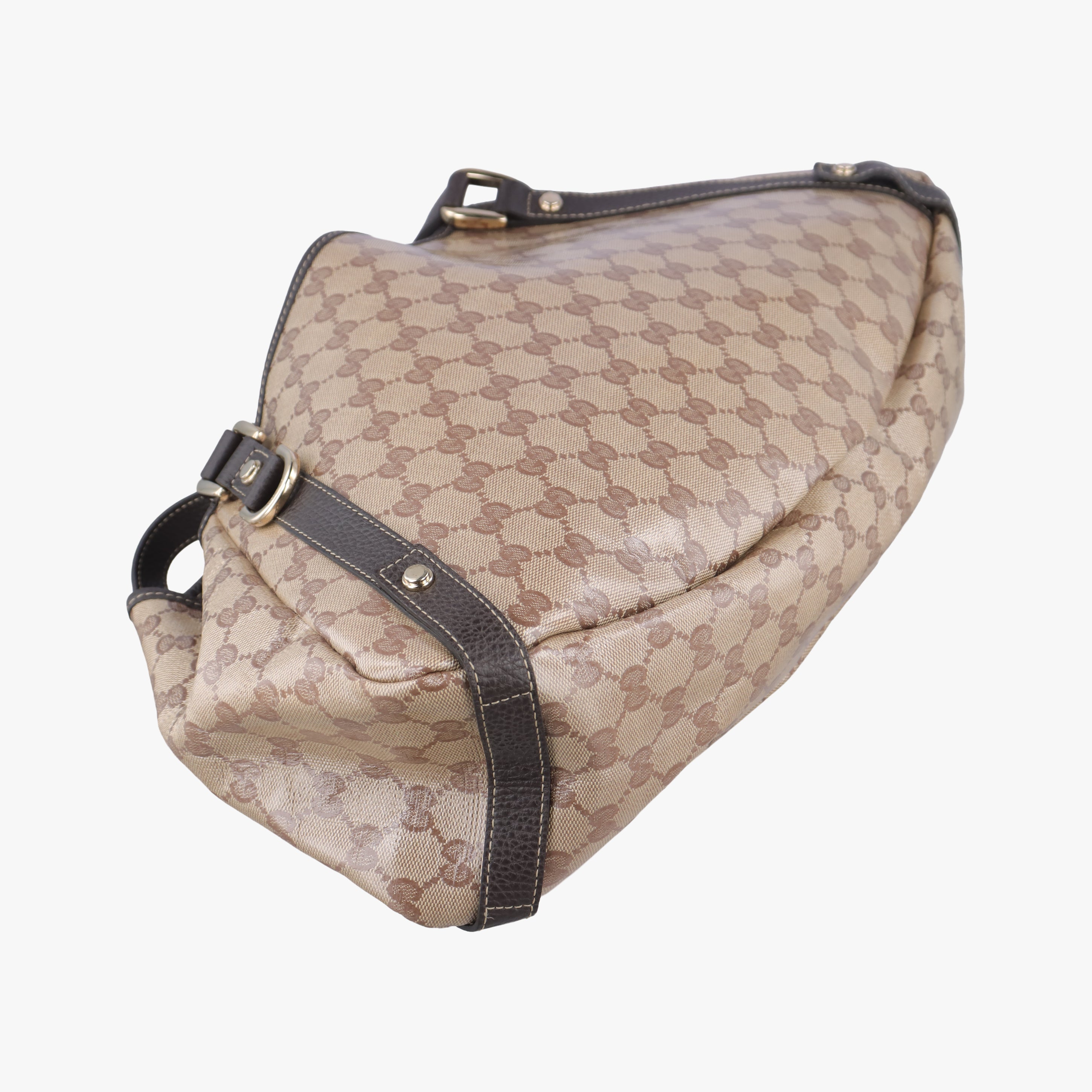 Pre-owned Gucci Abbey Brown PVC coated canvas 293578 handbag | stylenewstar