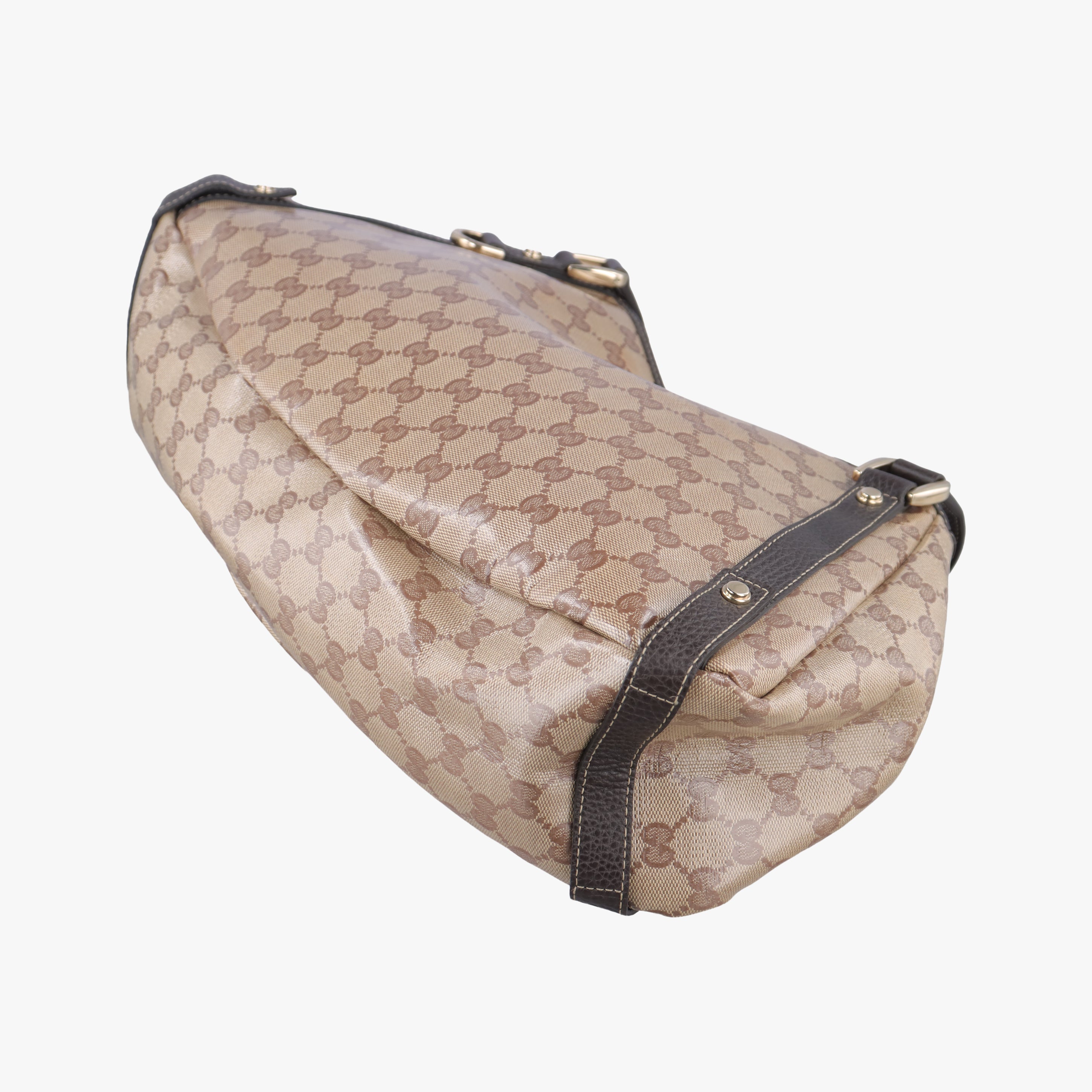 Pre-owned Gucci Abbey Brown PVC coated canvas 293578 handbag | stylenewstar