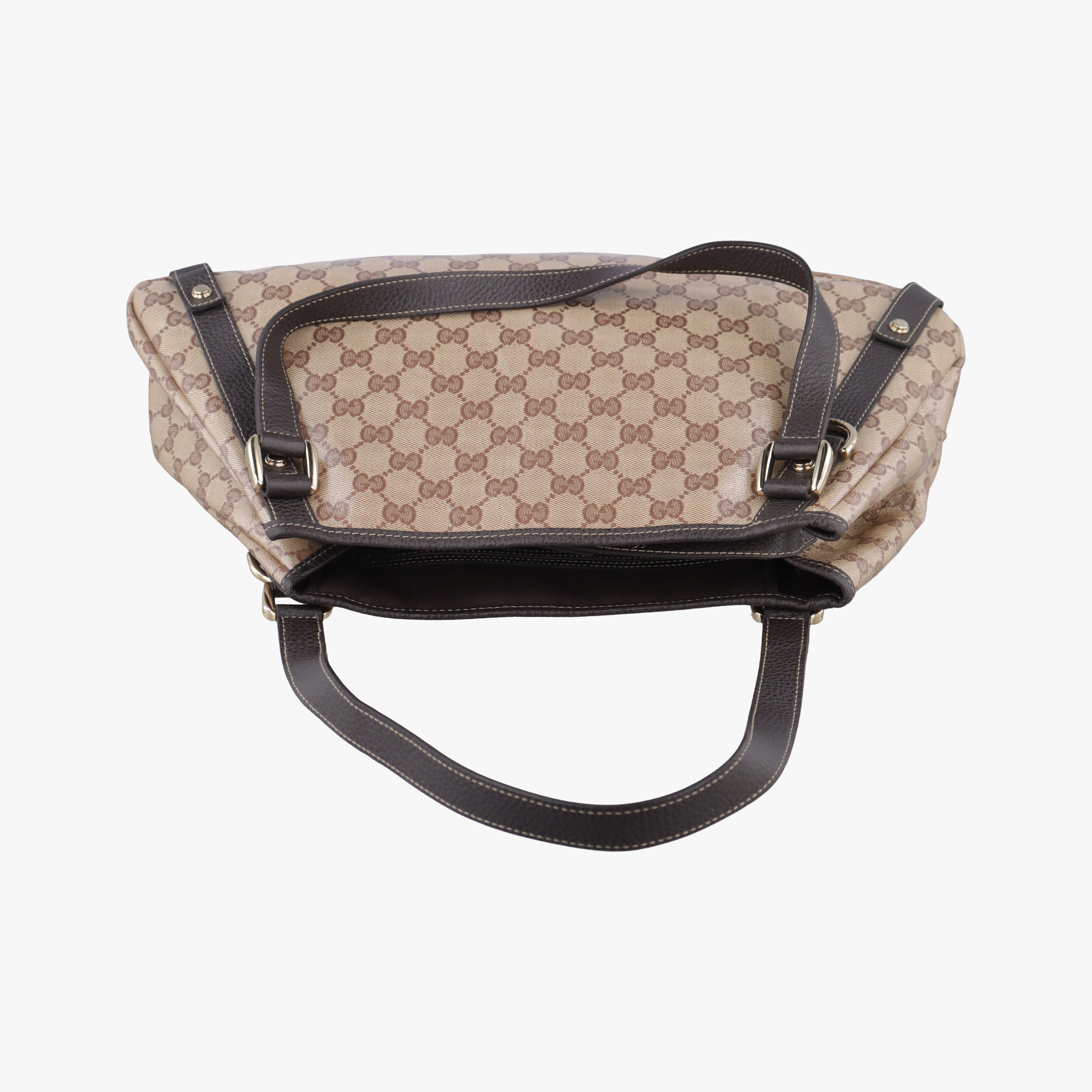 Pre-owned Gucci Abbey Brown PVC coated canvas 293578 handbag | stylenewstar