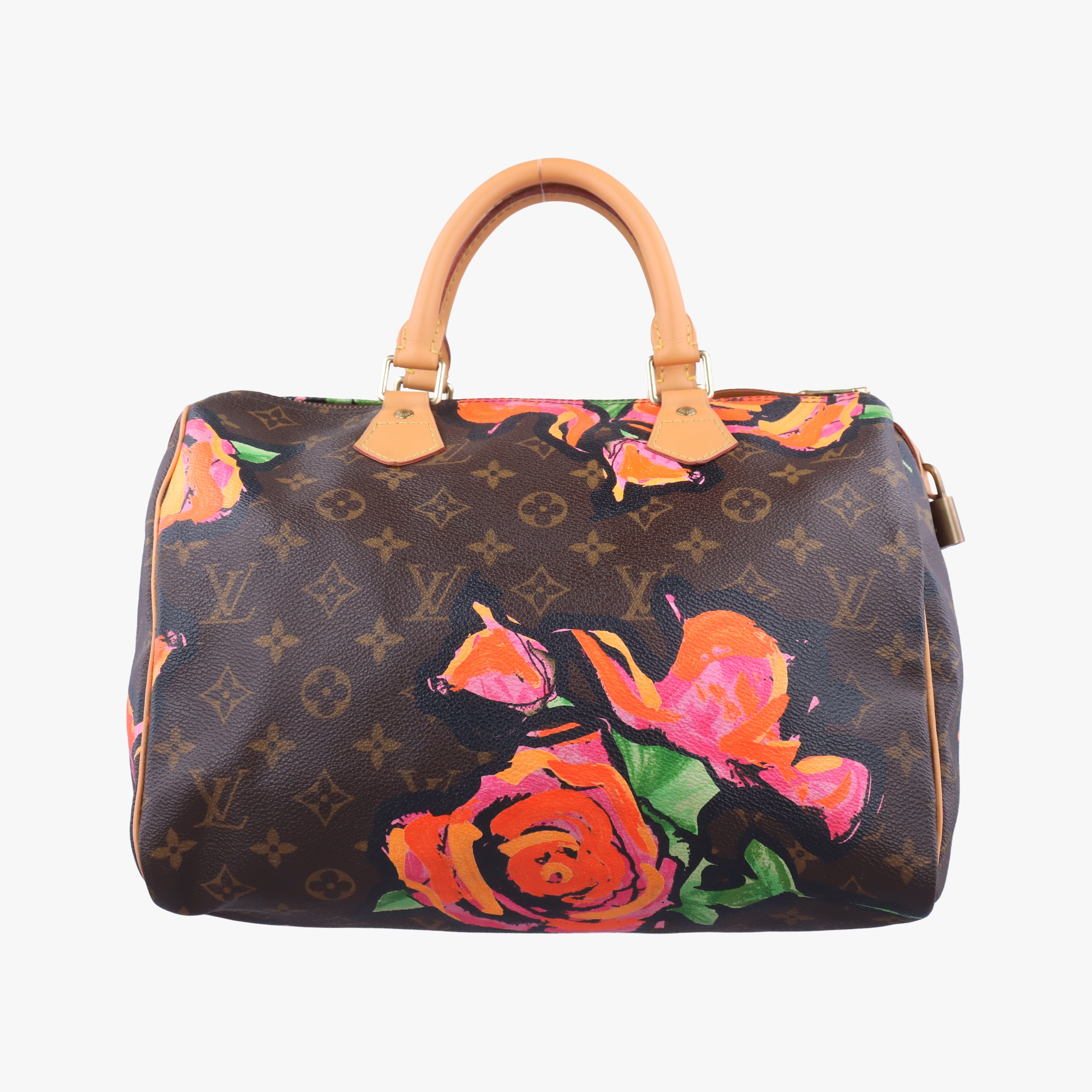 Pre-owned Louis Vuitton SPEEDY 30 brown×Multicolor Monogram Rose M48610 handbag | stylenewstar