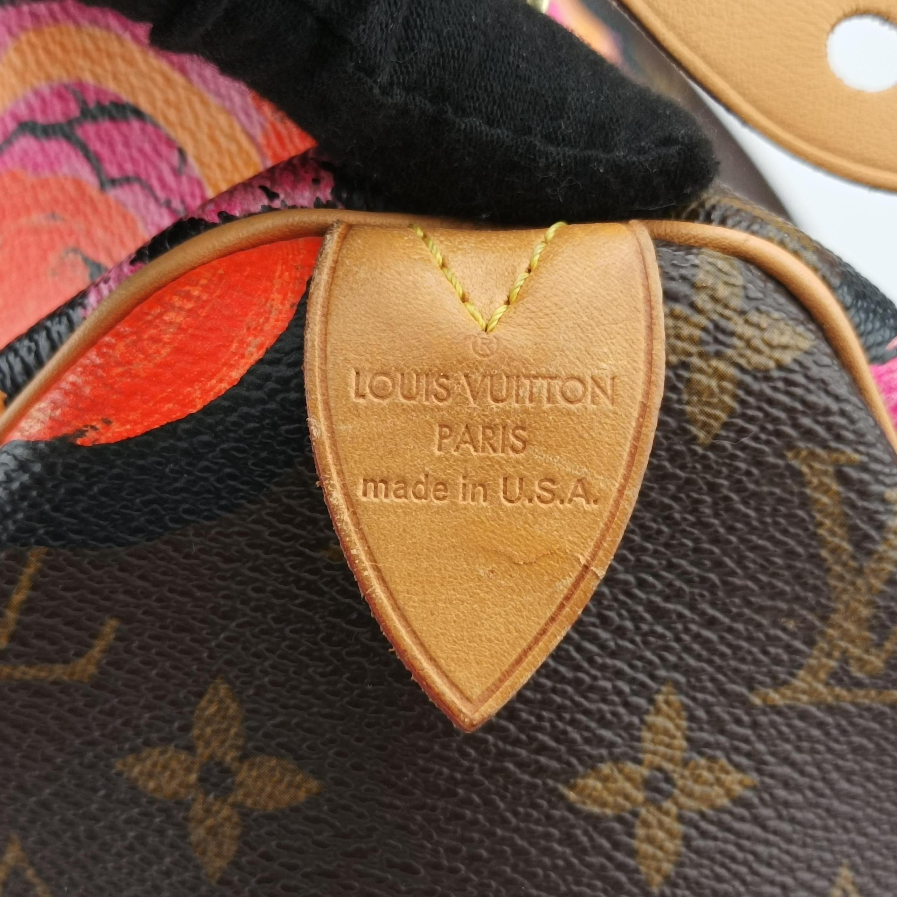 Pre-owned Louis Vuitton SPEEDY 30 brown×Multicolor Monogram Rose M48610 handbag | stylenewstar