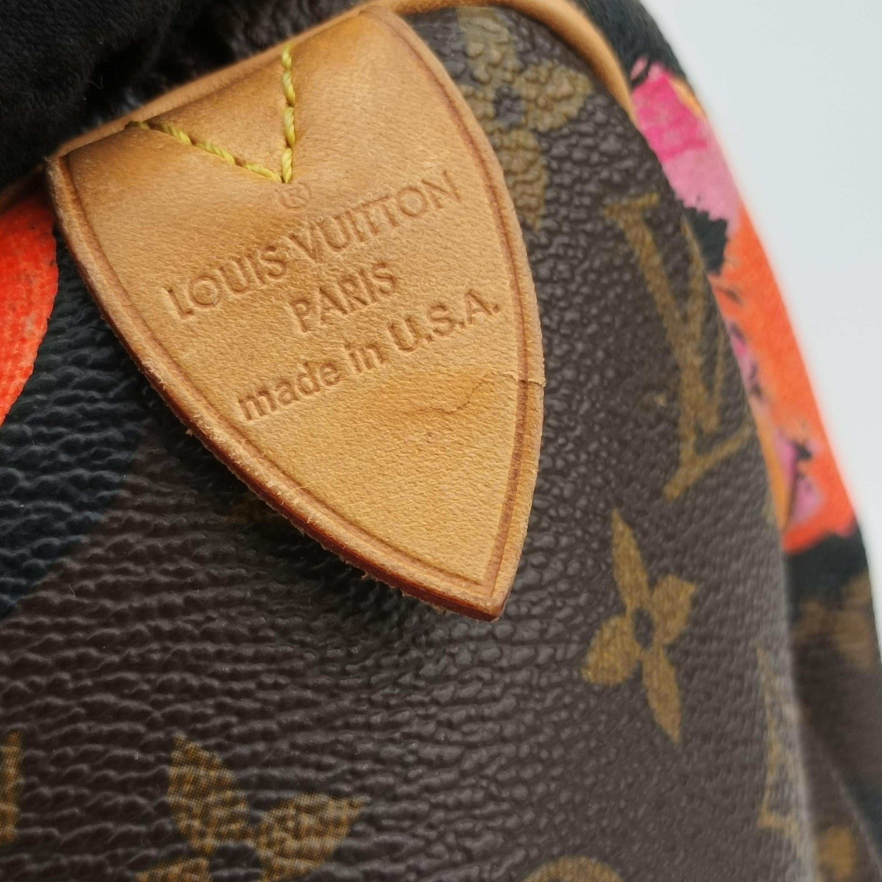 Pre-owned Louis Vuitton SPEEDY 30 brown×Multicolor Monogram Rose M48610 handbag | stylenewstar