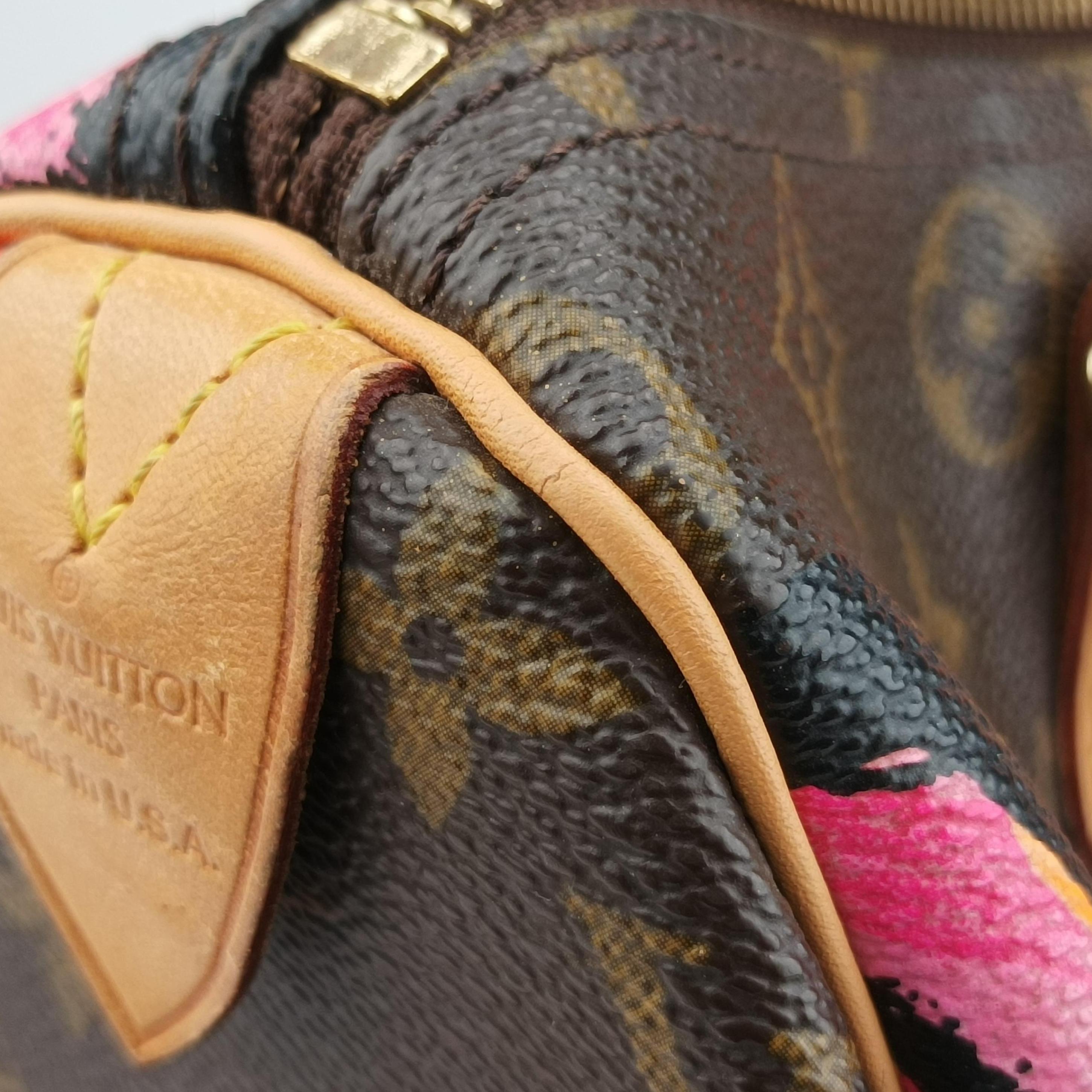Pre-owned Louis Vuitton SPEEDY 30 brown×Multicolor Monogram Rose M48610 handbag | stylenewstar