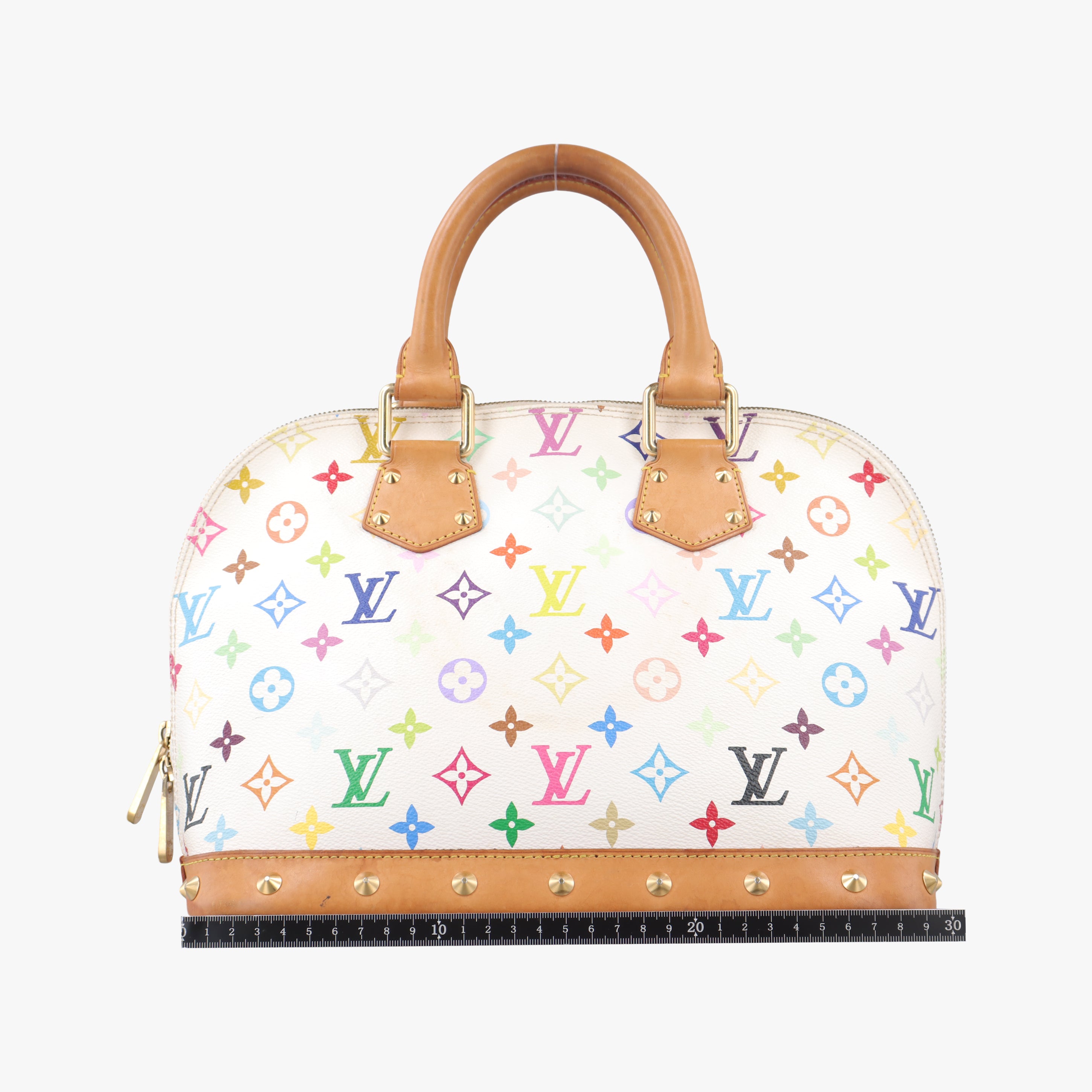 Pre-owned Louis Vuitton Alma PM white Monogram Multicolor M92647 handbag | stylenewstar