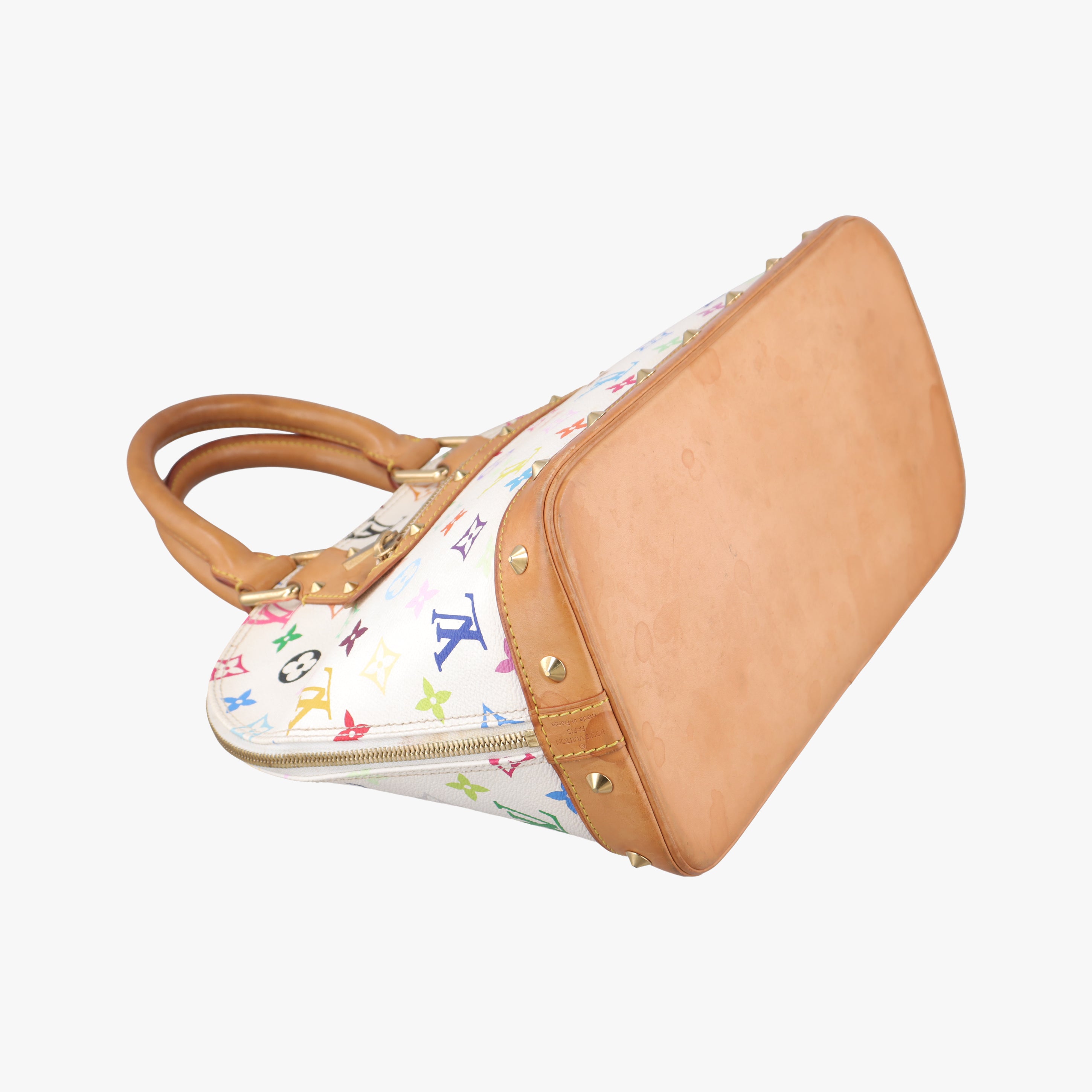Pre-owned Louis Vuitton Alma PM white Monogram Multicolor M92647 handbag | stylenewstar
