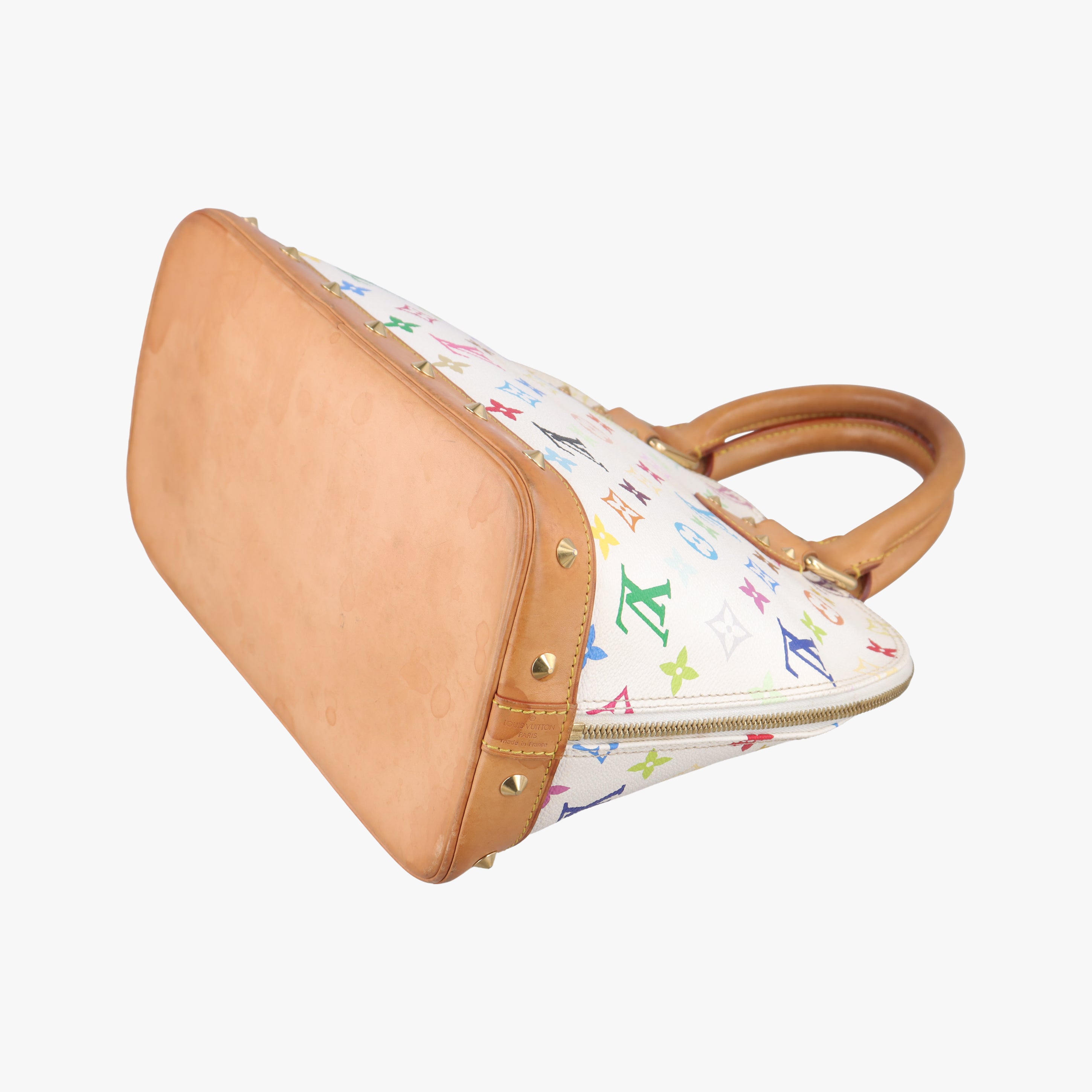 Pre-owned Louis Vuitton Alma PM white Monogram Multicolor M92647 handbag | stylenewstar
