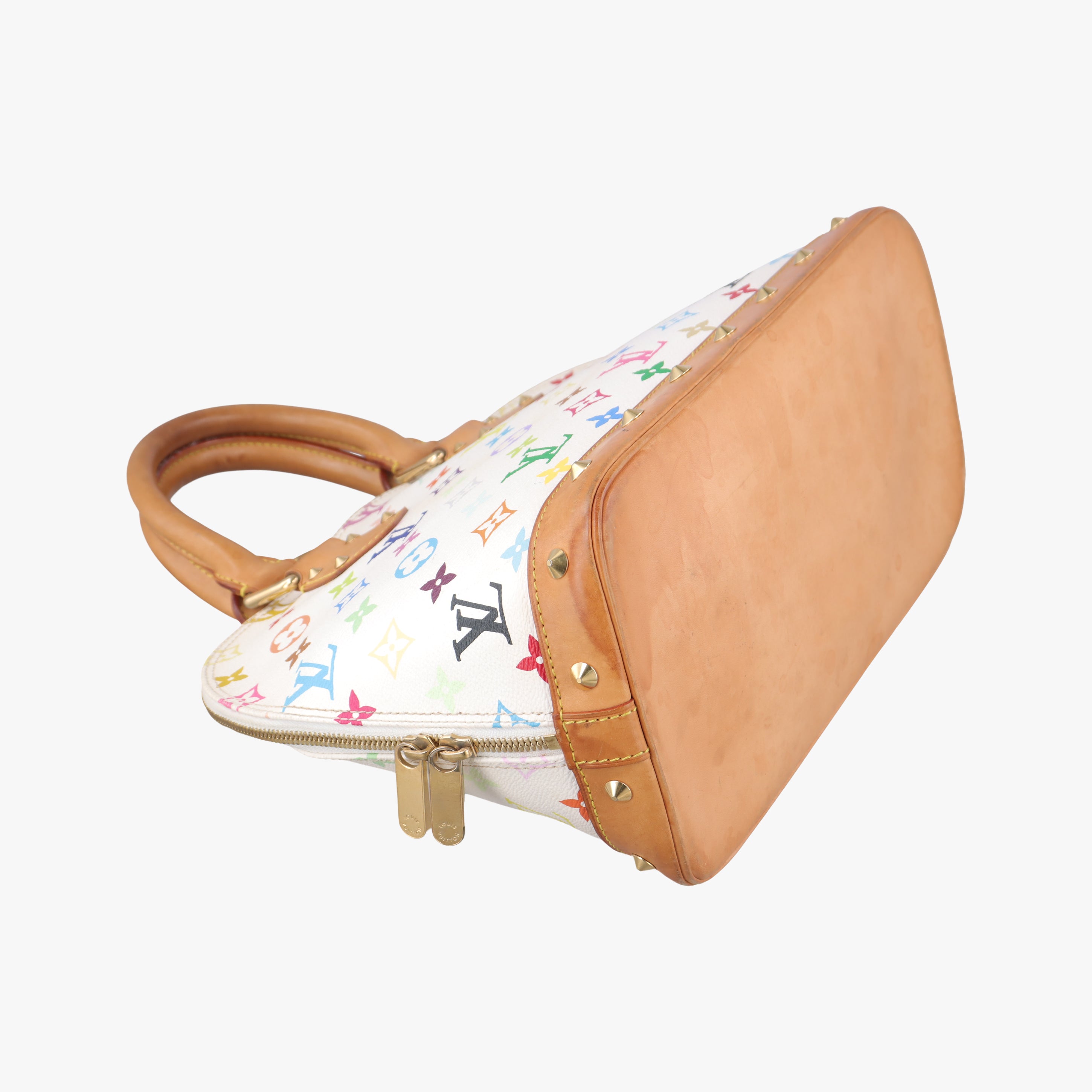 Pre-owned Louis Vuitton Alma PM white Monogram Multicolor M92647 handbag | stylenewstar
