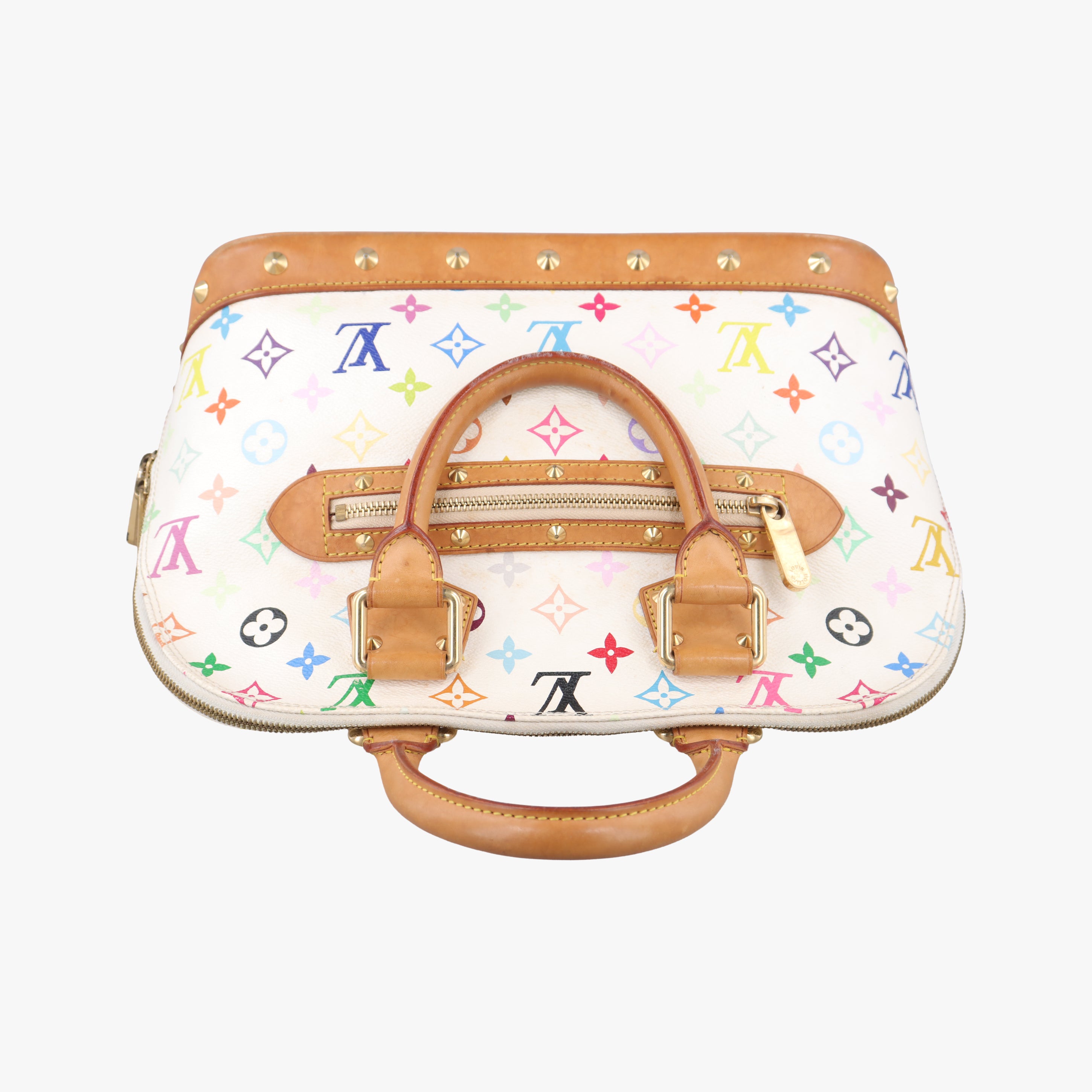 Pre-owned Louis Vuitton Alma PM white Monogram Multicolor M92647 handbag | stylenewstar