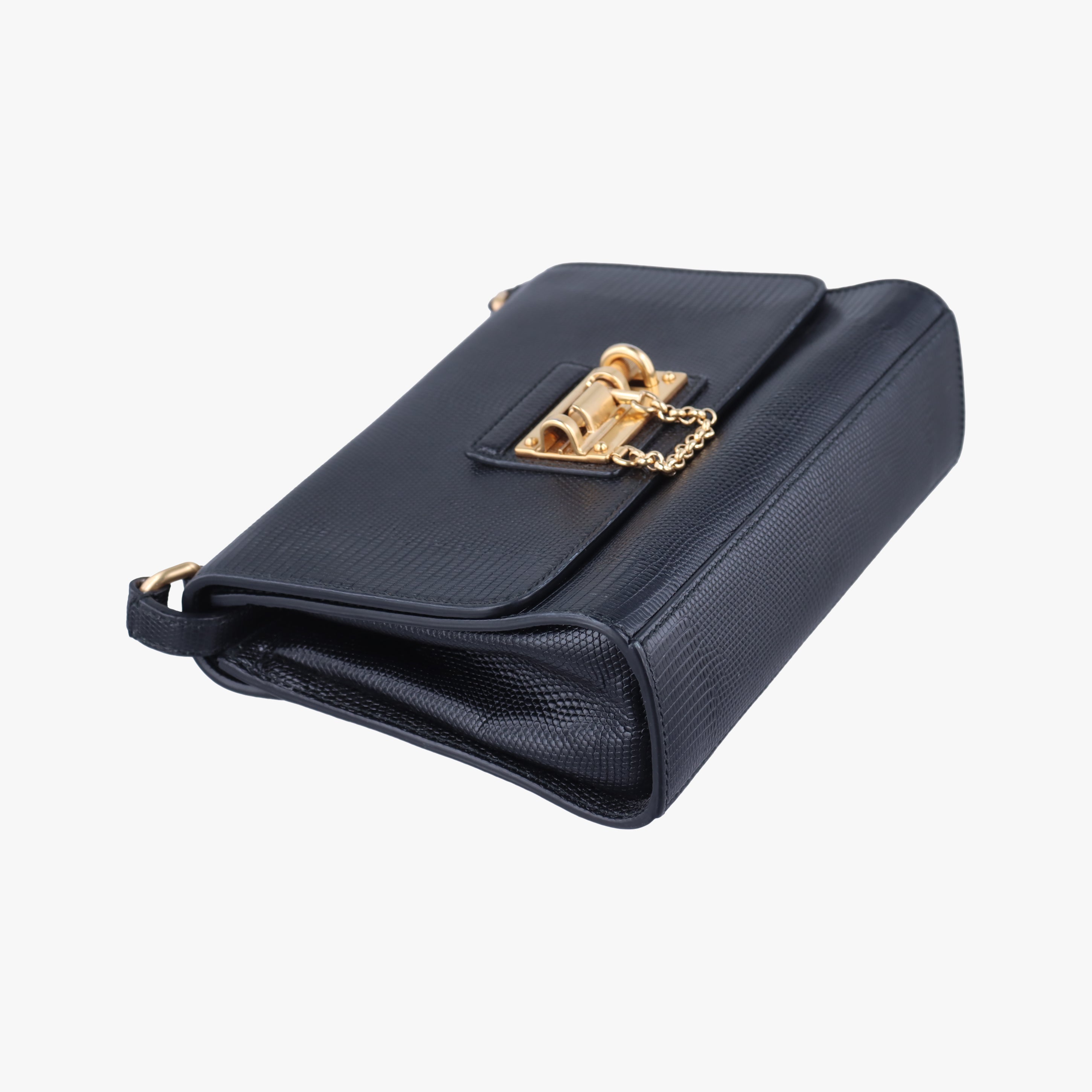 Pre-owned Dolce & Gabbana Miss Monica Black Leather  shoulderbag | stylenewstar