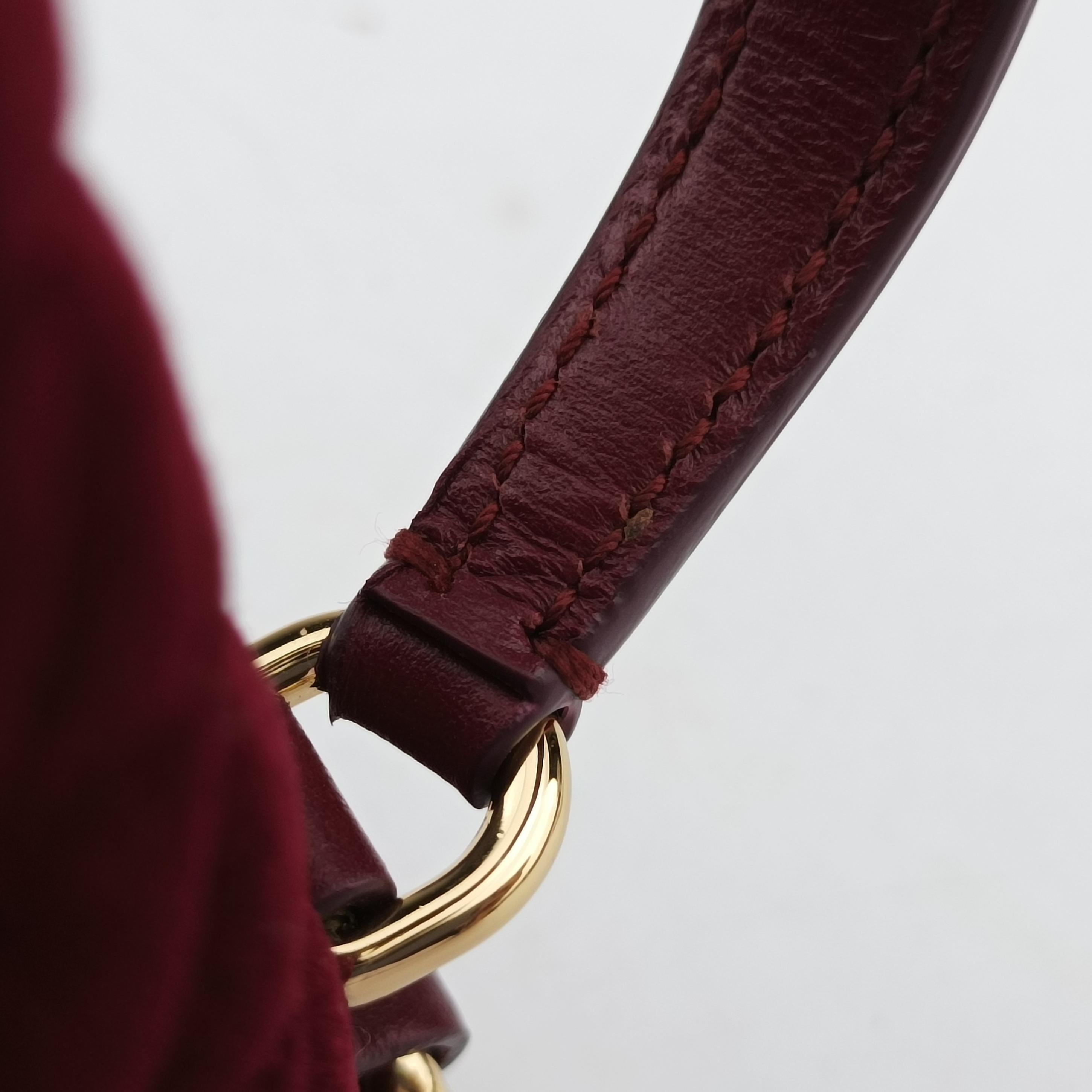 Pre-owned Dolce & Gabbana Quilted Embellished DG Burgundy Velvet  shoulderbag | stylenewstar