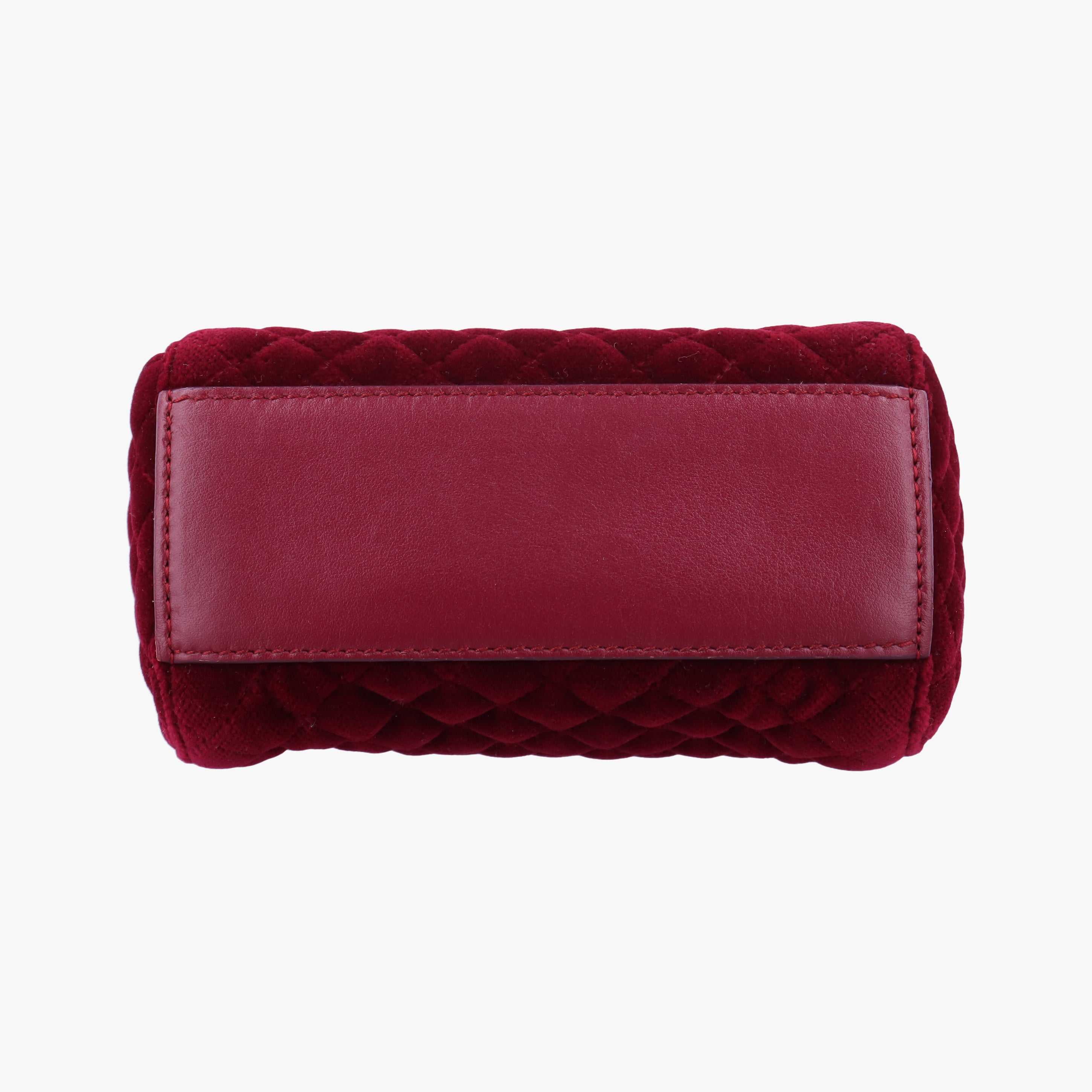 Pre-owned Dolce & Gabbana Quilted Embellished DG Burgundy Velvet  shoulderbag | stylenewstar