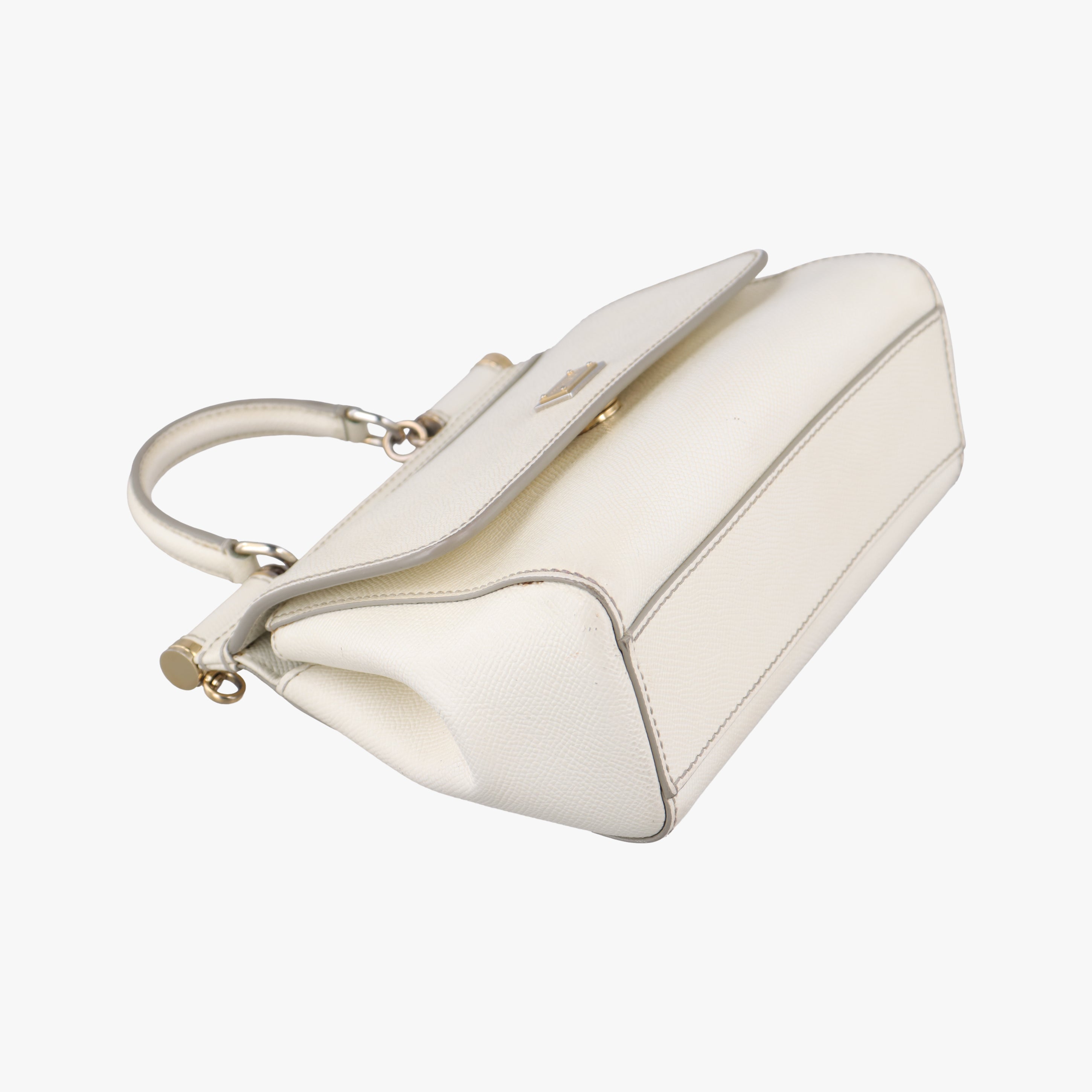 Vintage Dolce & Gabbana SICILY White Leather  shoulderbag | stylenewstar