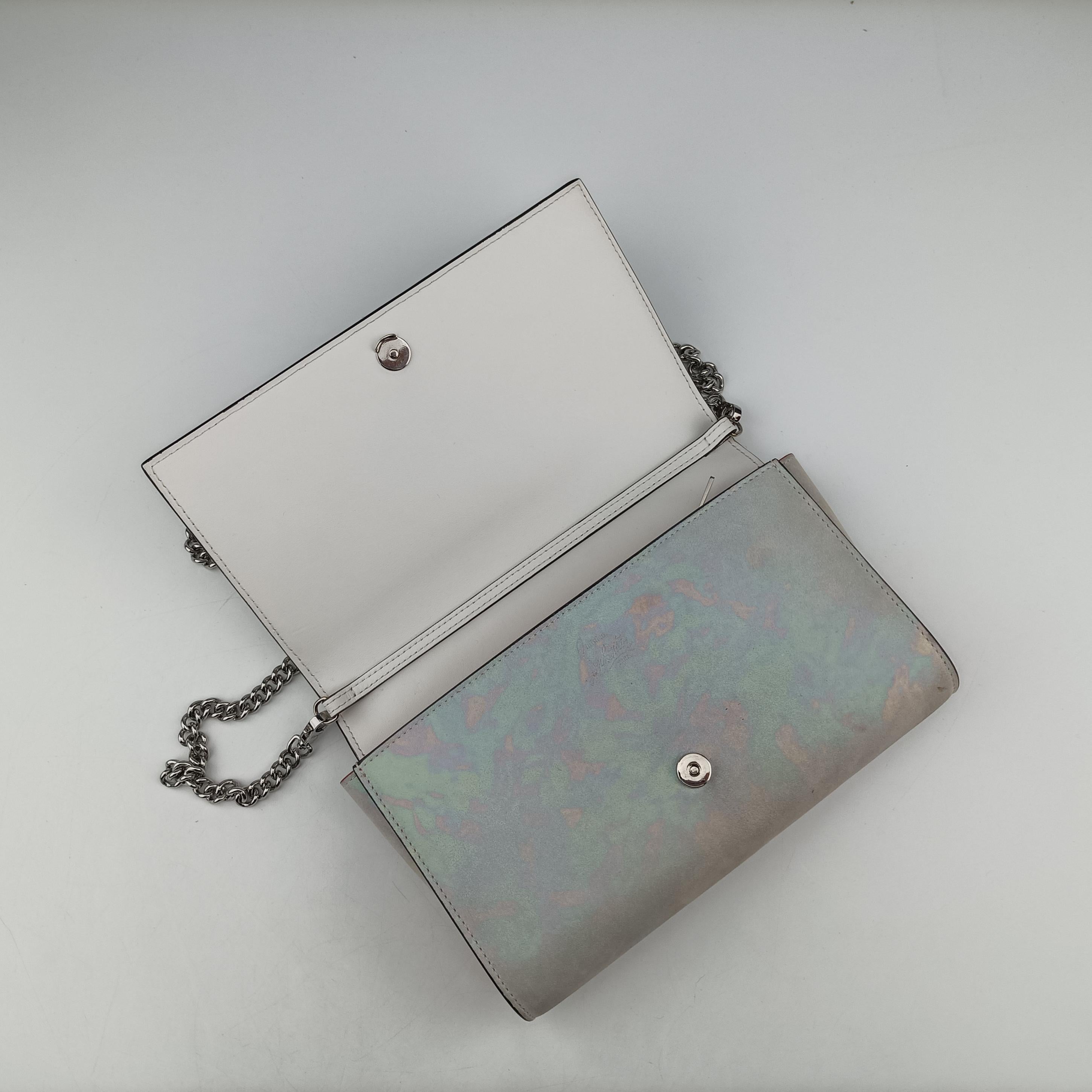 Vintage Christian Louboutin Paloma Clutch Grey Leather  shoulderbag | stylenewstar
