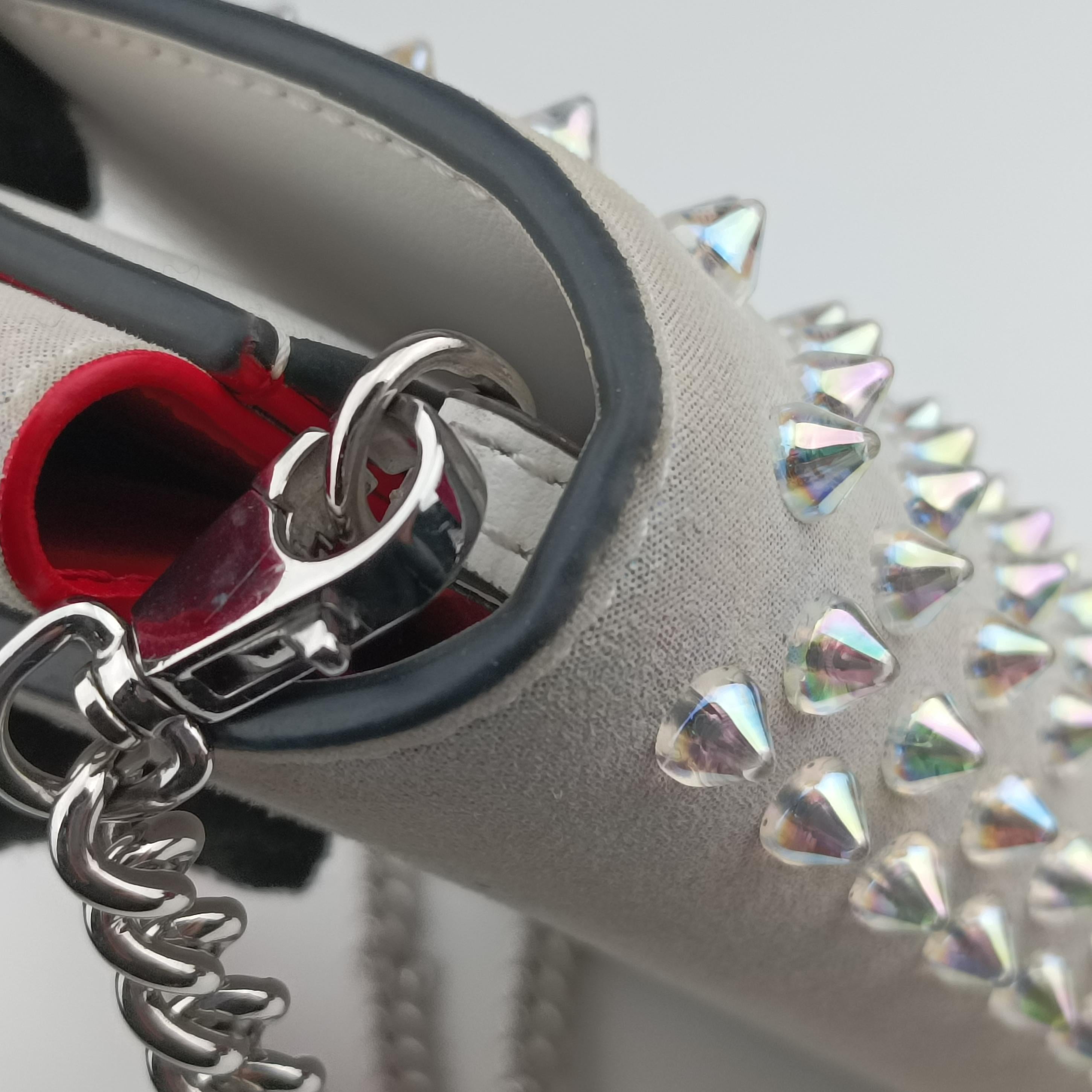 Vintage Christian Louboutin Paloma Clutch Grey Leather  shoulderbag | stylenewstar