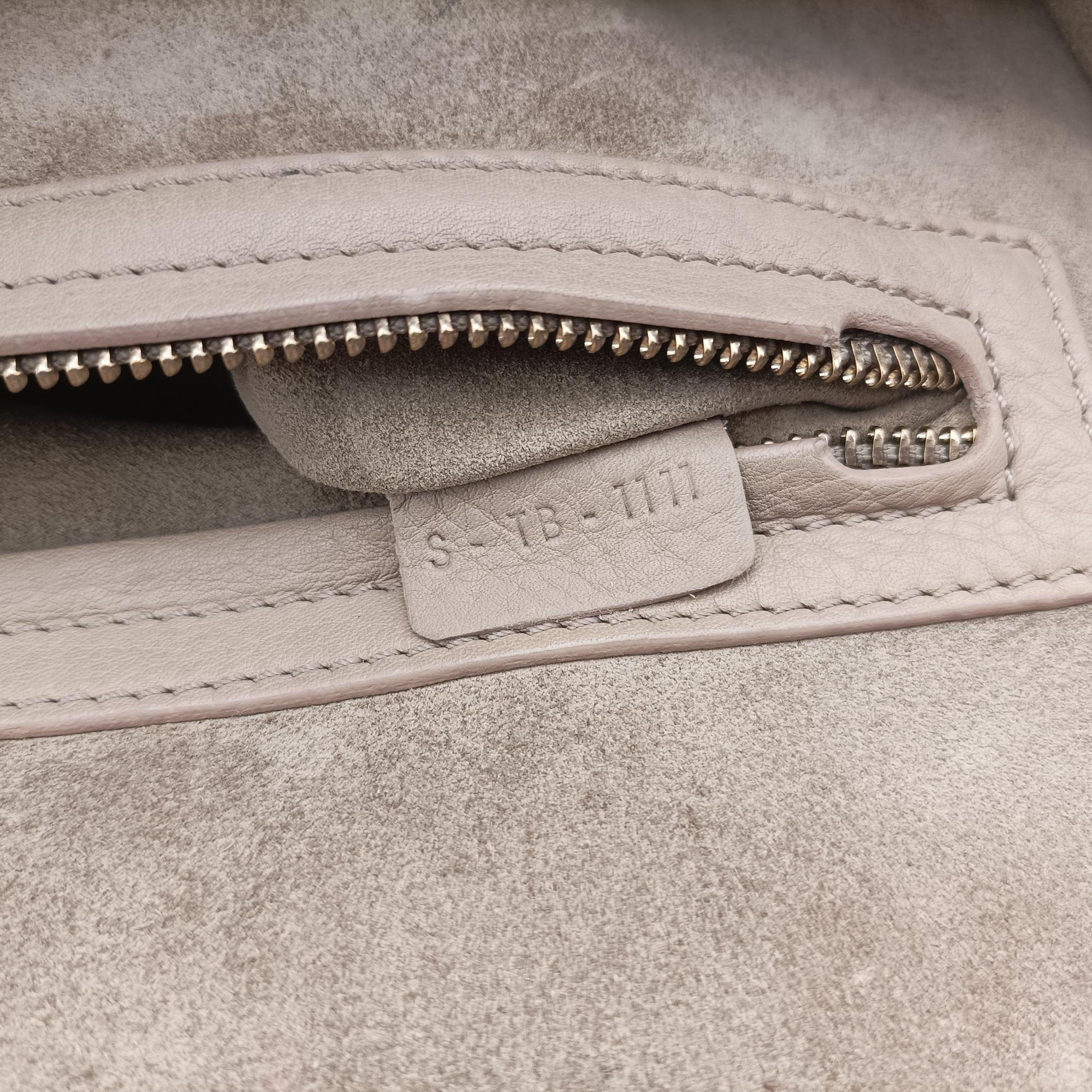 Pre-owned Celine Luggage Small Square Phantom Beige Leather  handbag | stylenewstar