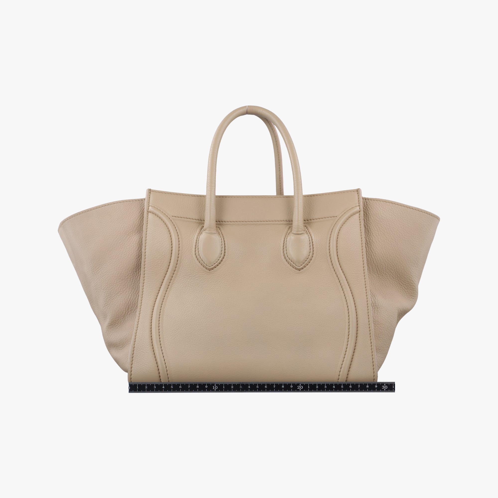 Pre-owned Celine Luggage Small Square Phantom Beige Leather  handbag | stylenewstar
