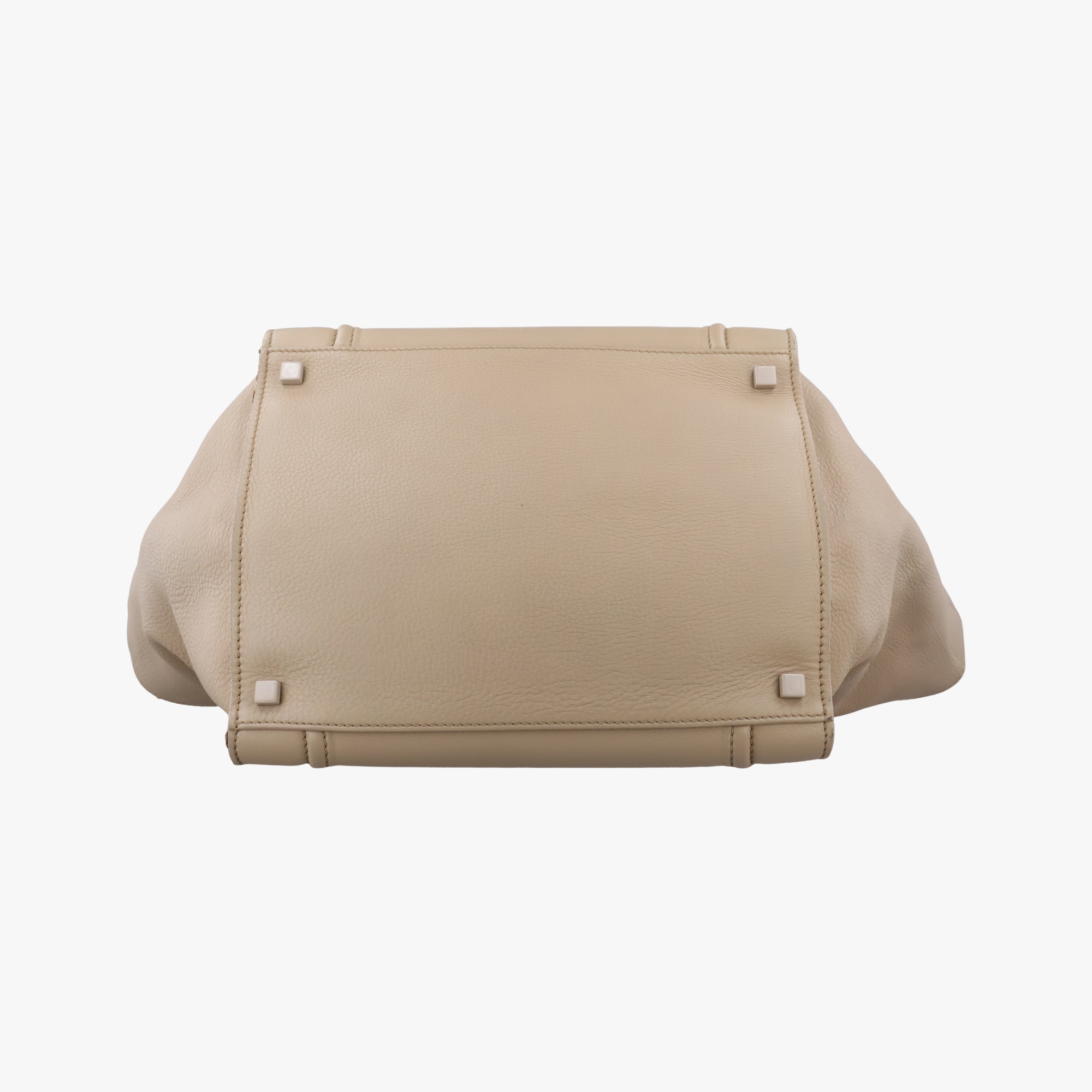 Pre-owned Celine Luggage Small Square Phantom Beige Leather  handbag | stylenewstar