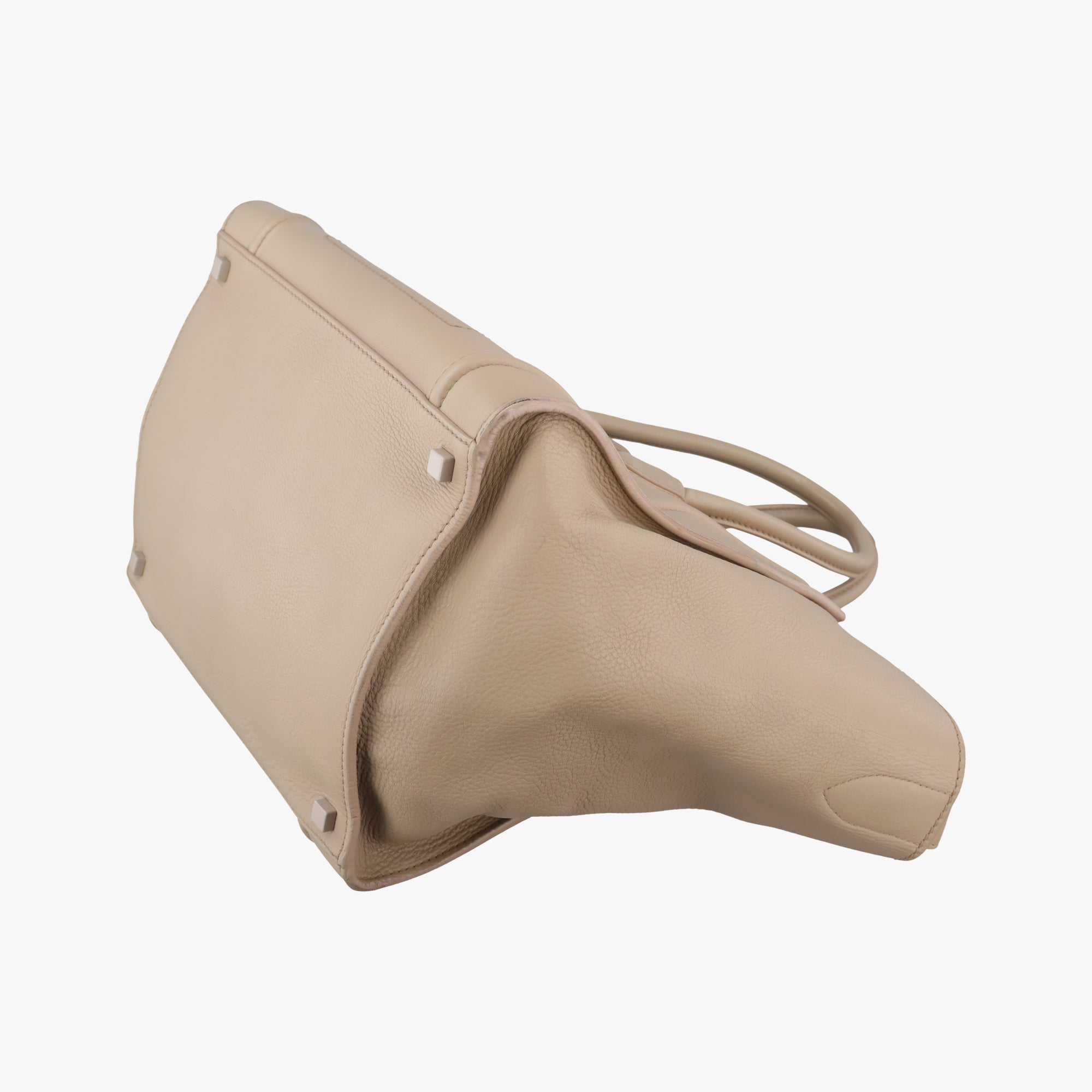 Pre-owned Celine Luggage Small Square Phantom Beige Leather  handbag | stylenewstar