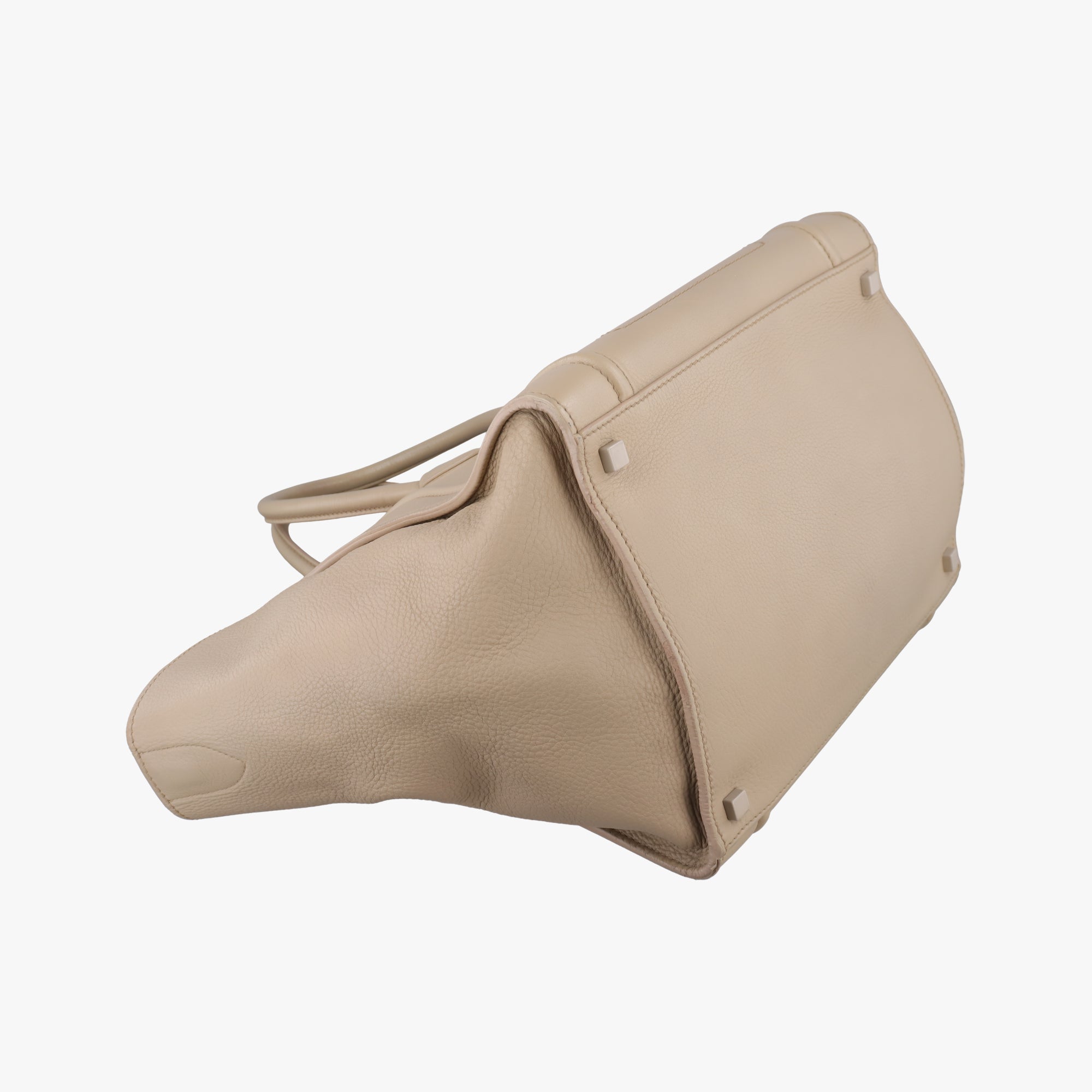 Pre-owned Celine Luggage Small Square Phantom Beige Leather  handbag | stylenewstar