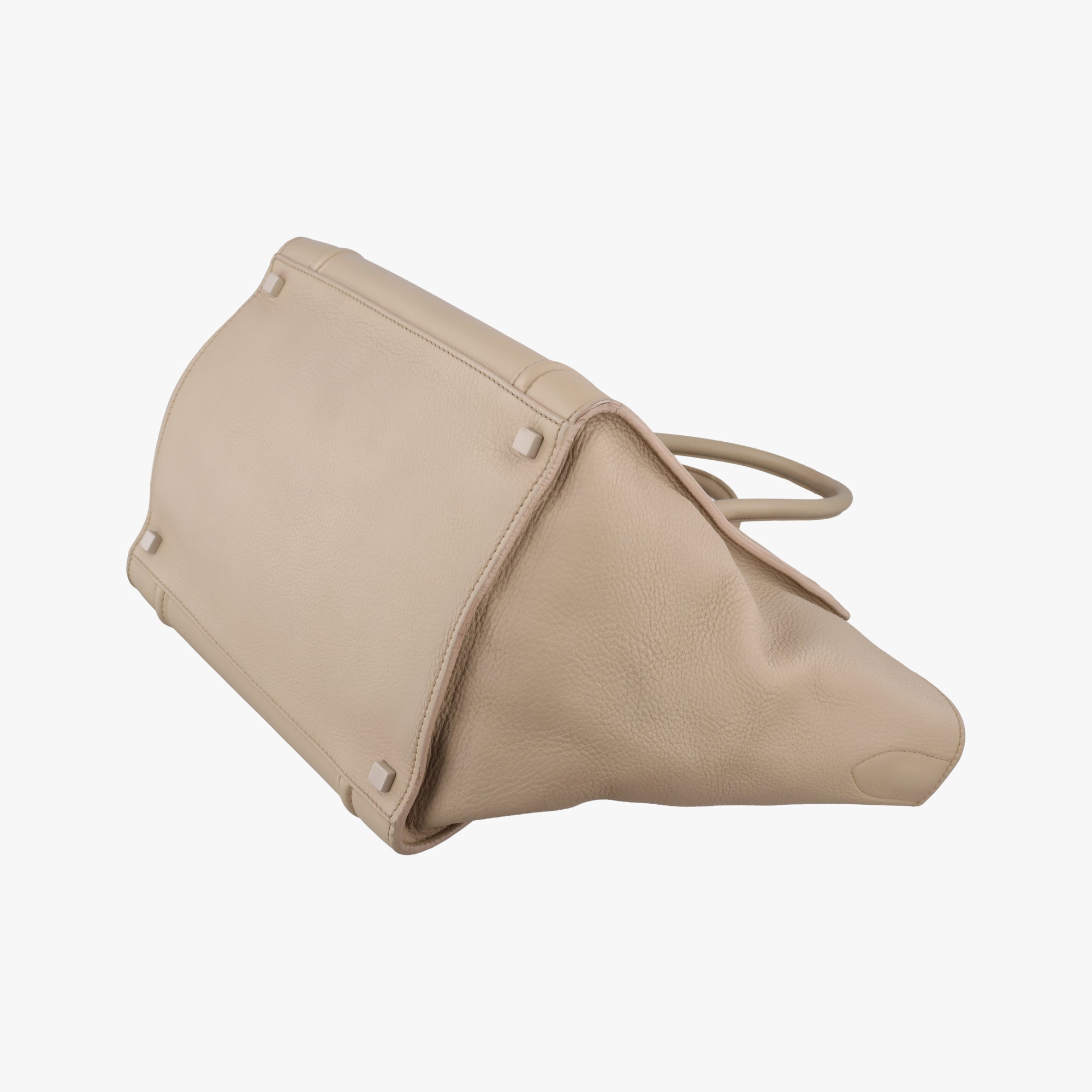 Pre-owned Celine Luggage Small Square Phantom Beige Leather  handbag | stylenewstar