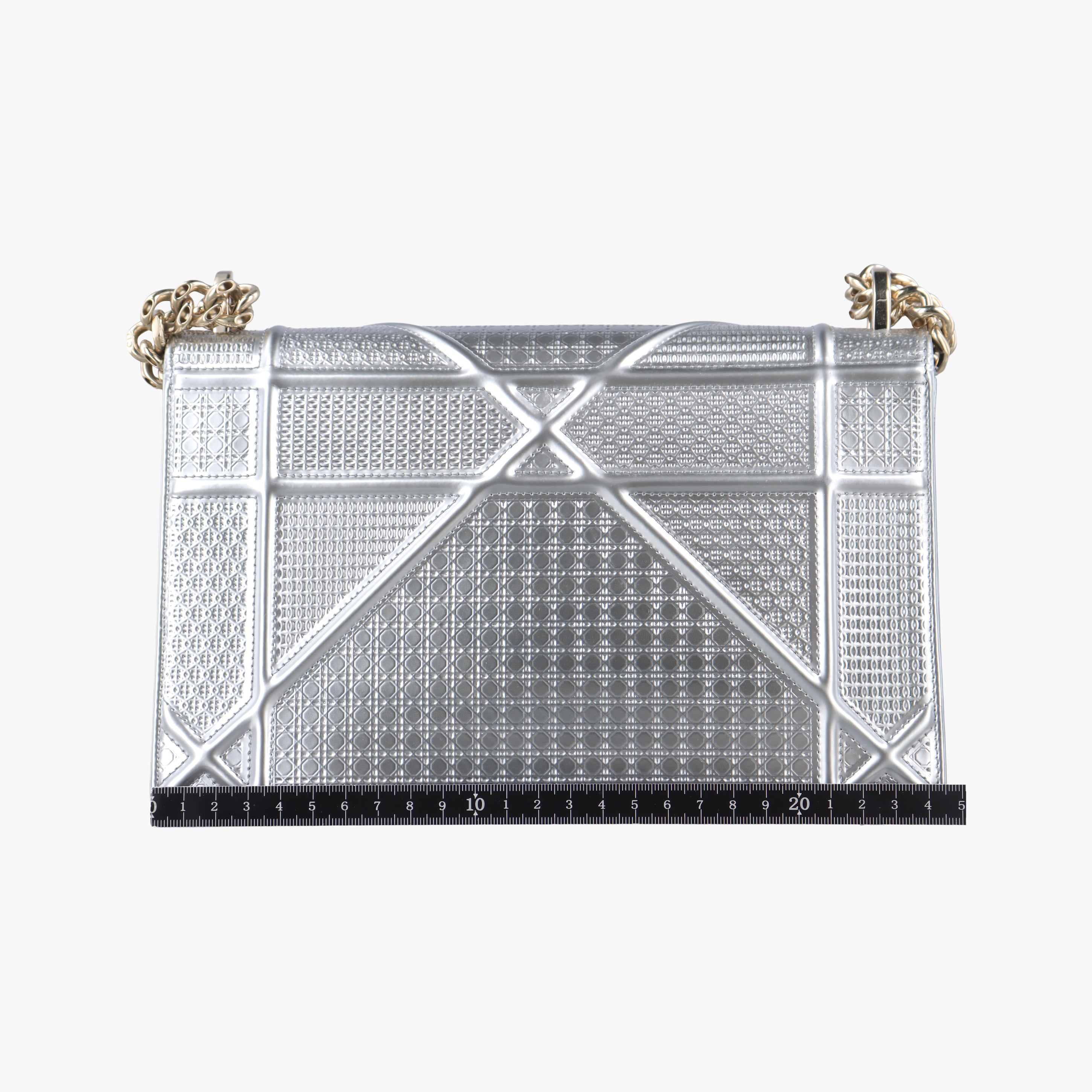 Pre-owned Christian Dior Diorama Silver Leather  shoulderbag | stylenewstar