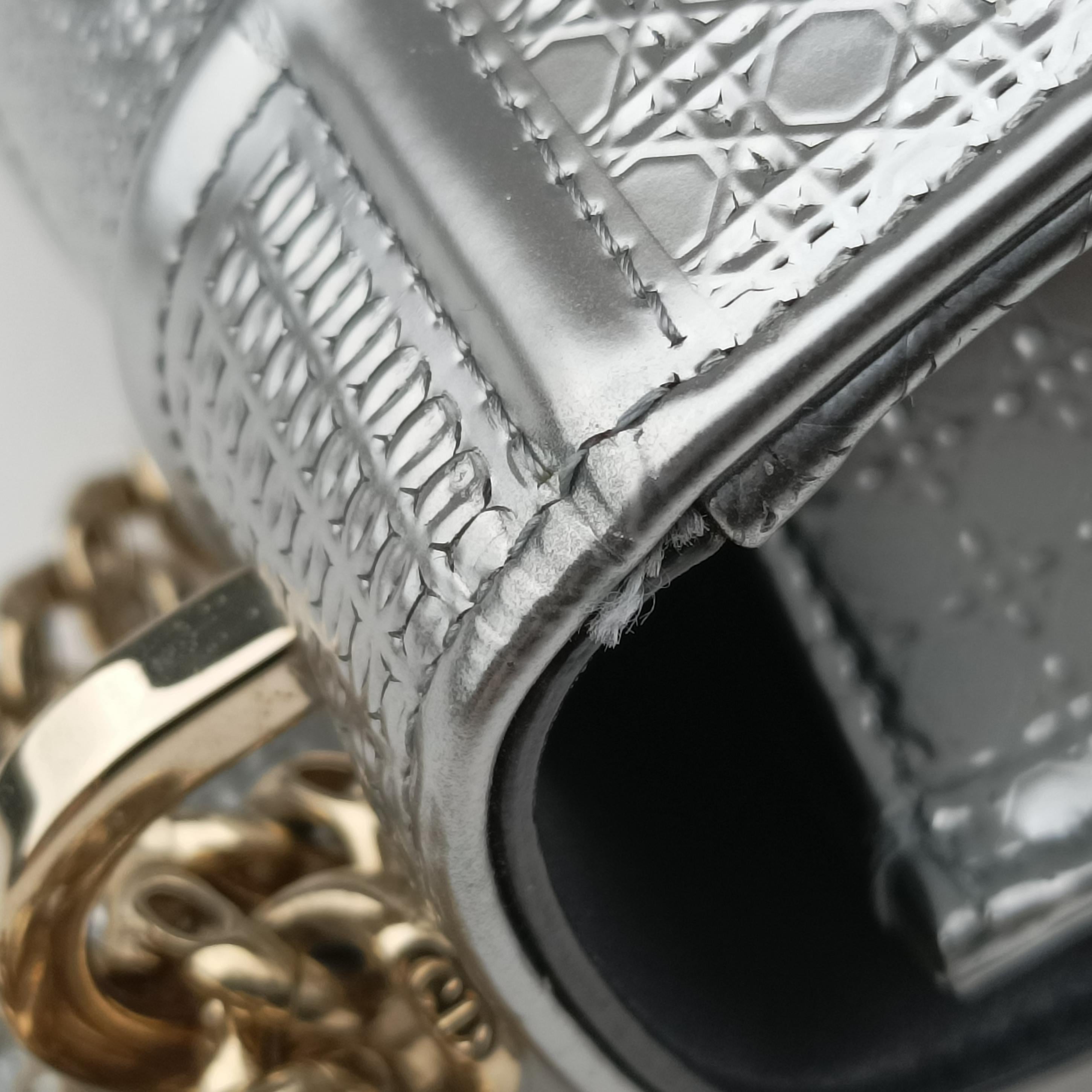 Pre-owned Christian Dior Diorama Silver Leather  shoulderbag | stylenewstar