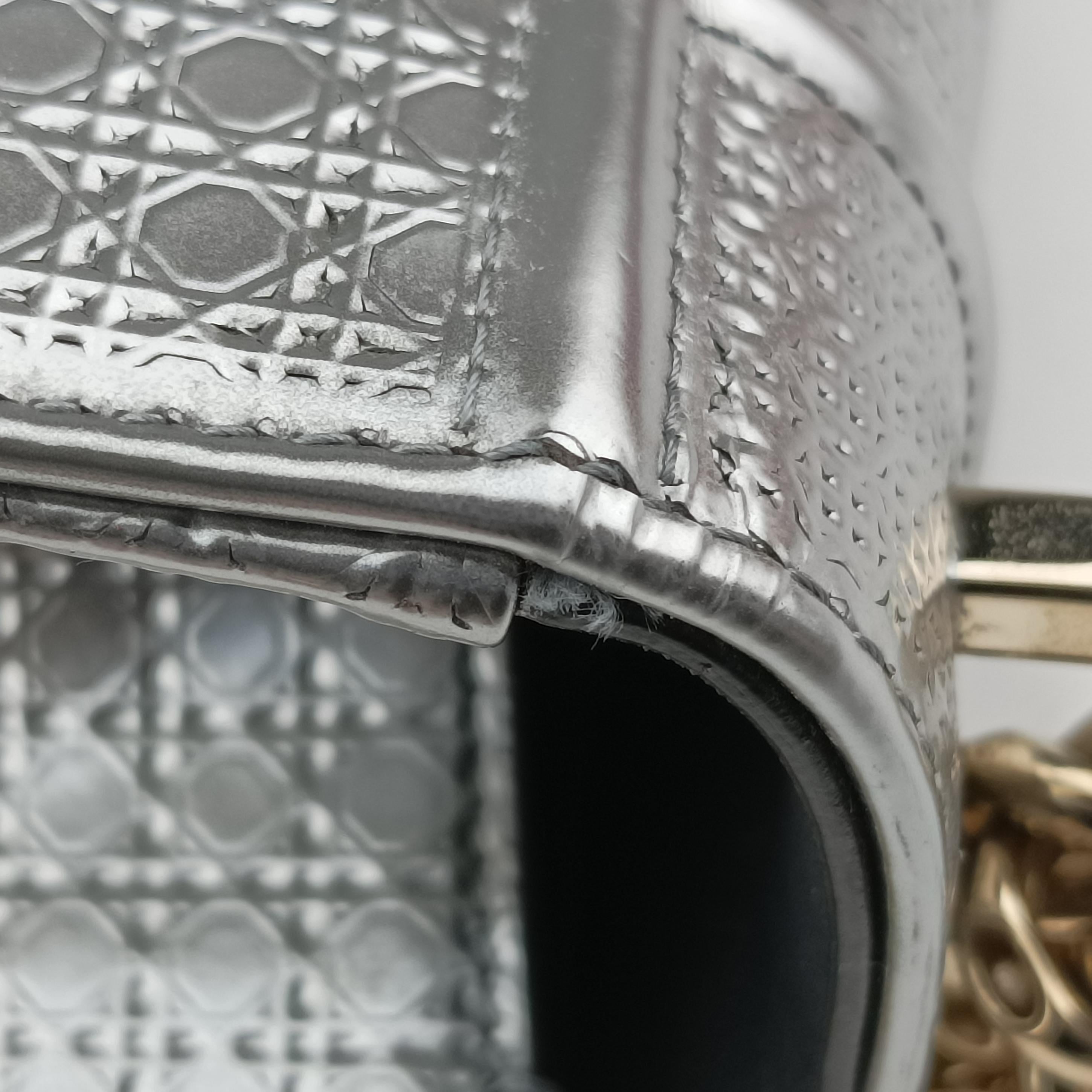 Pre-owned Christian Dior Diorama Silver Leather  shoulderbag | stylenewstar