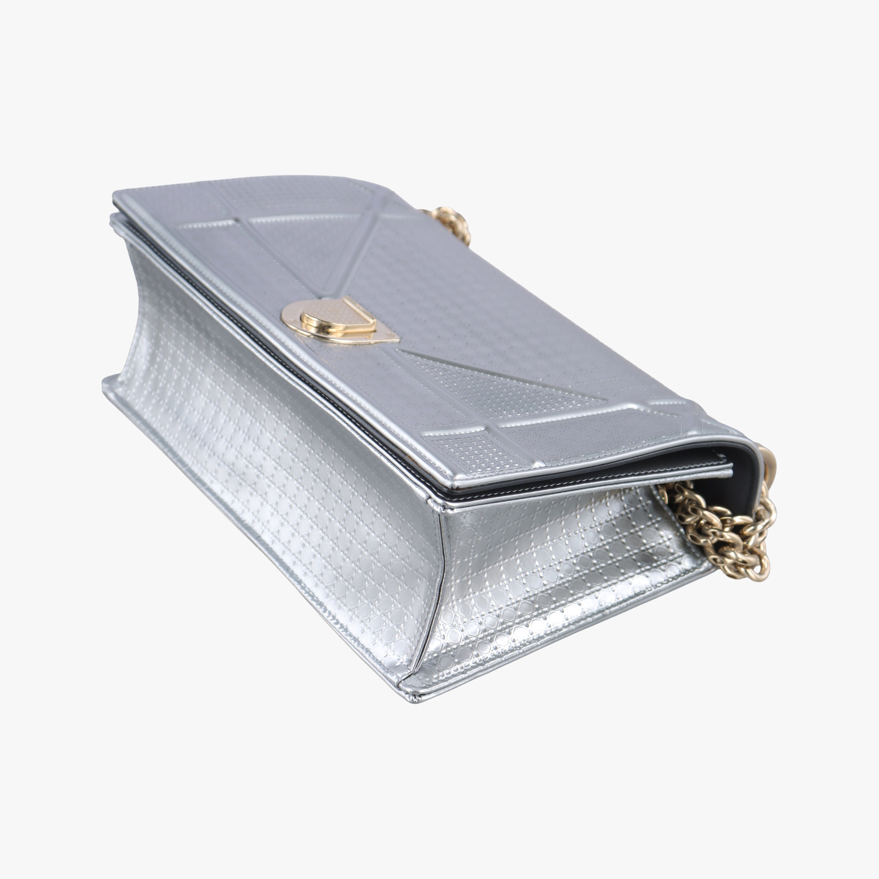 Pre-owned Christian Dior Diorama Silver Leather  shoulderbag | stylenewstar