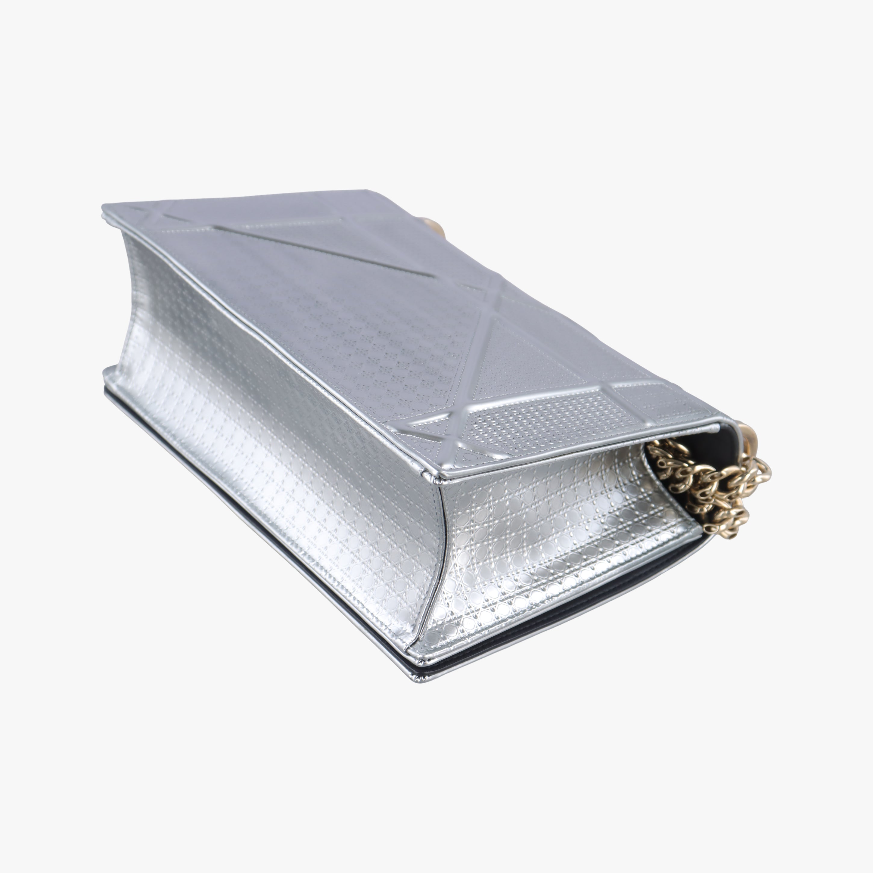 Pre-owned Christian Dior Diorama Silver Leather  shoulderbag | stylenewstar