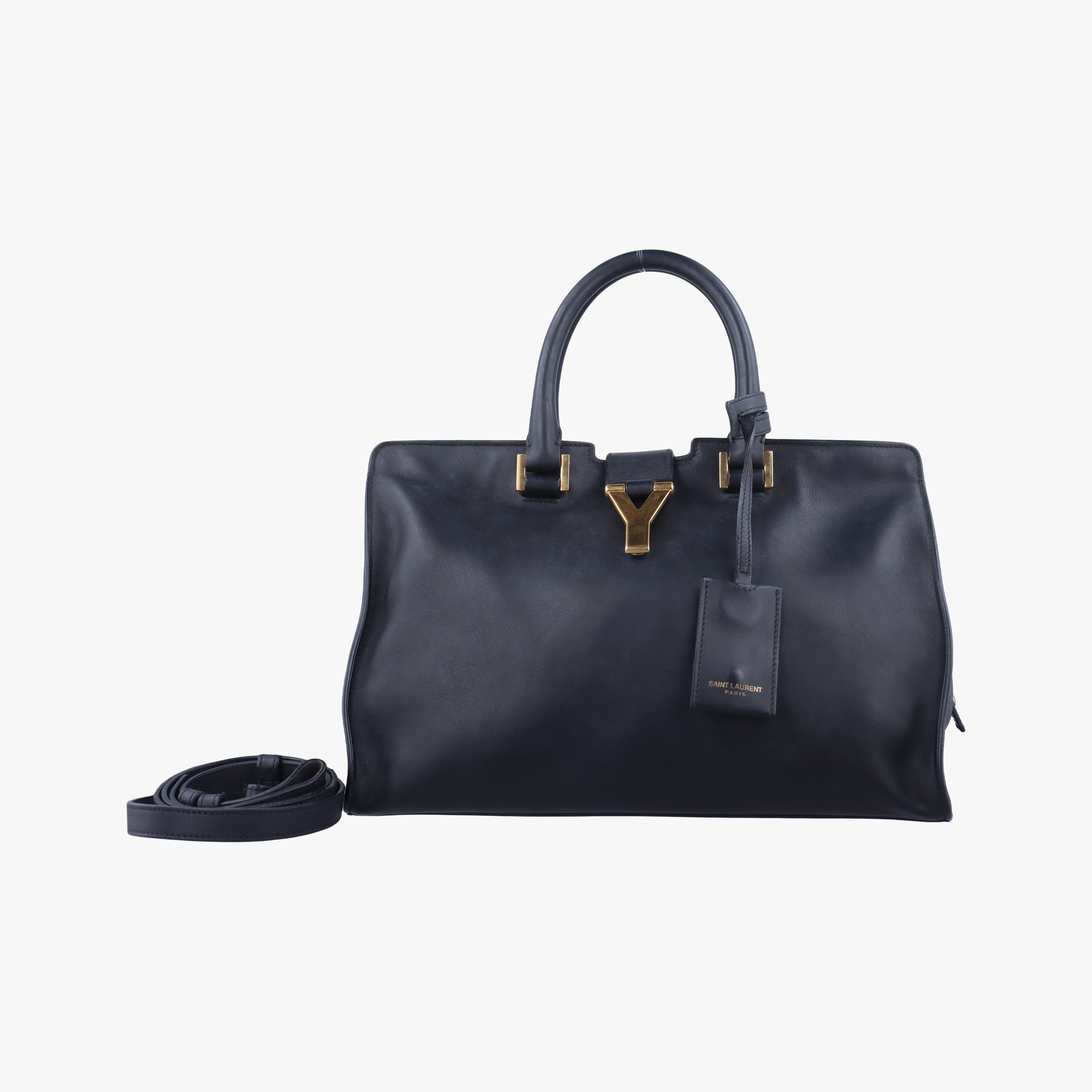 Vintage Yves Saint Laurent Y Ligne Petit Cabas Black Leather 311210 shoulderbag | stylenewstar