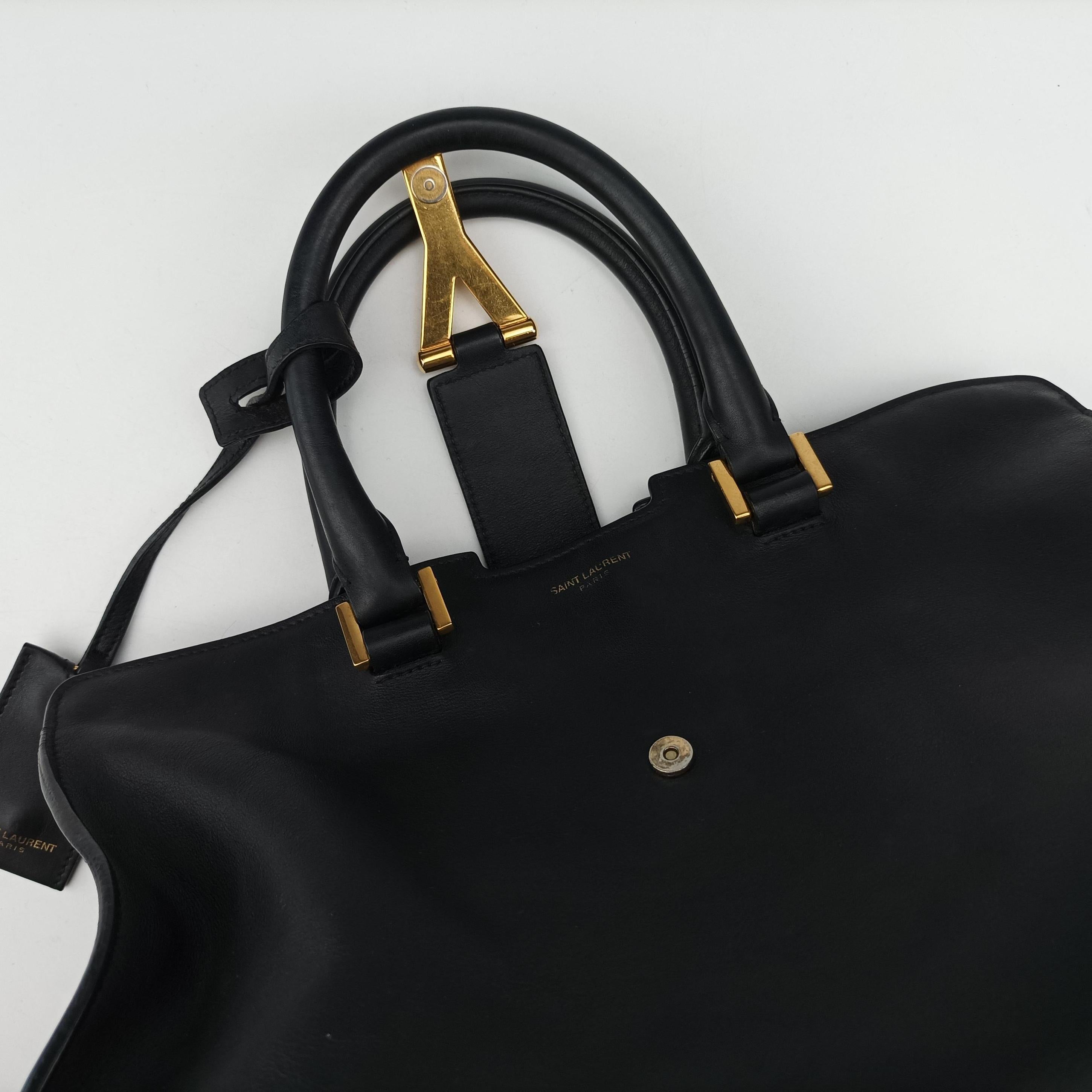 Vintage Yves Saint Laurent Y Ligne Petit Cabas Black Leather 311210 shoulderbag | stylenewstar