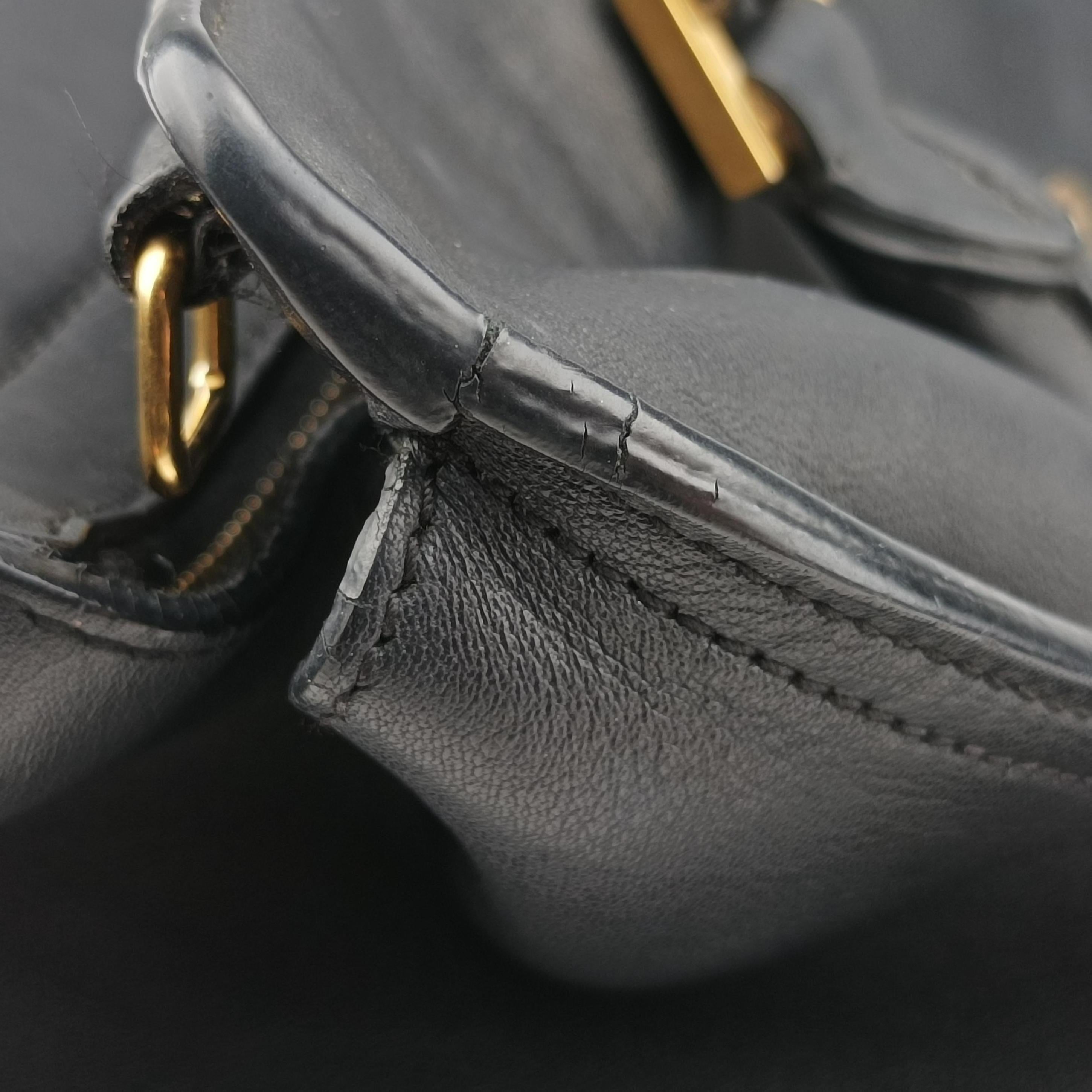 Vintage Yves Saint Laurent Y Ligne Petit Cabas Black Leather 311210 shoulderbag | stylenewstar
