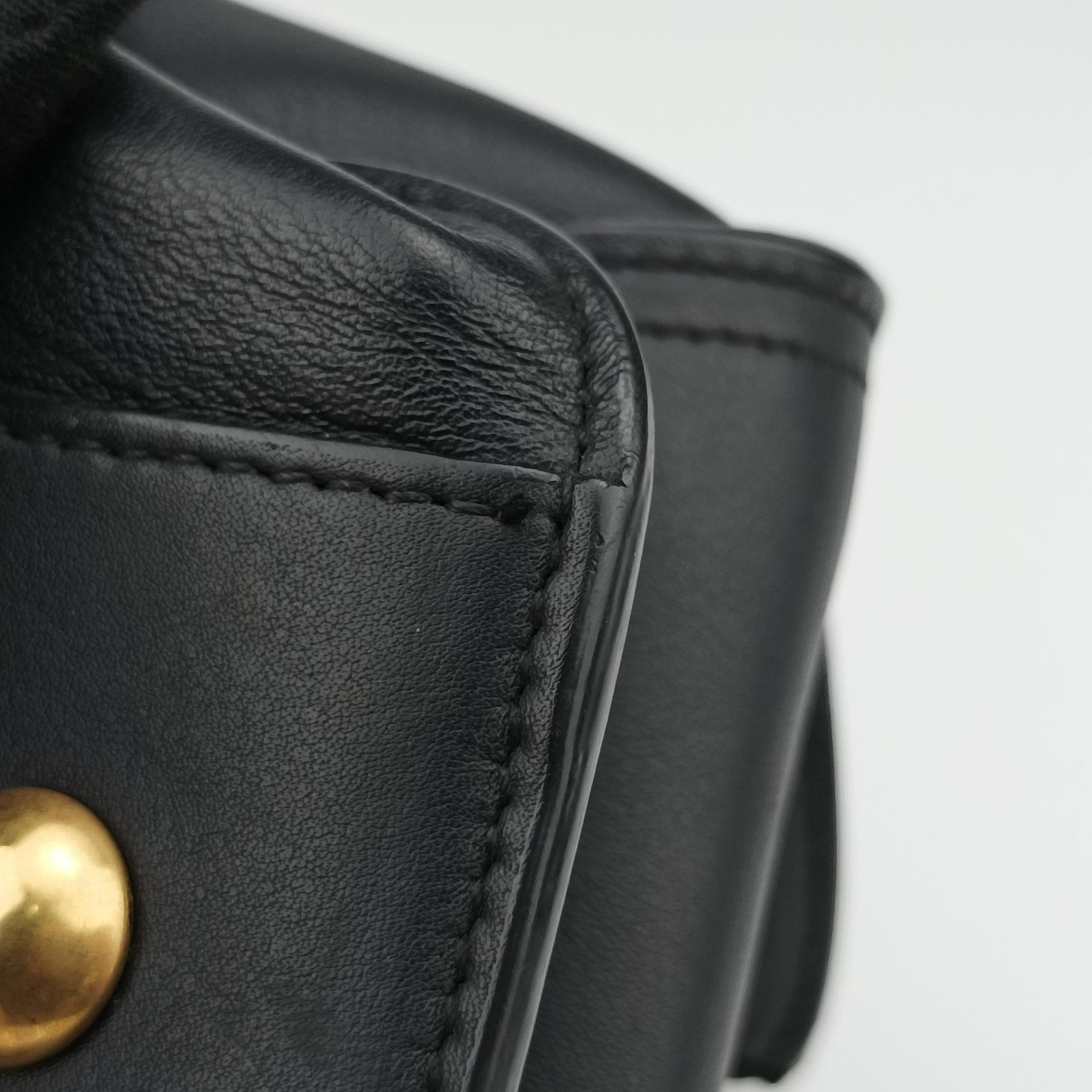 Vintage Yves Saint Laurent Y Ligne Petit Cabas Black Leather 311210 shoulderbag | stylenewstar