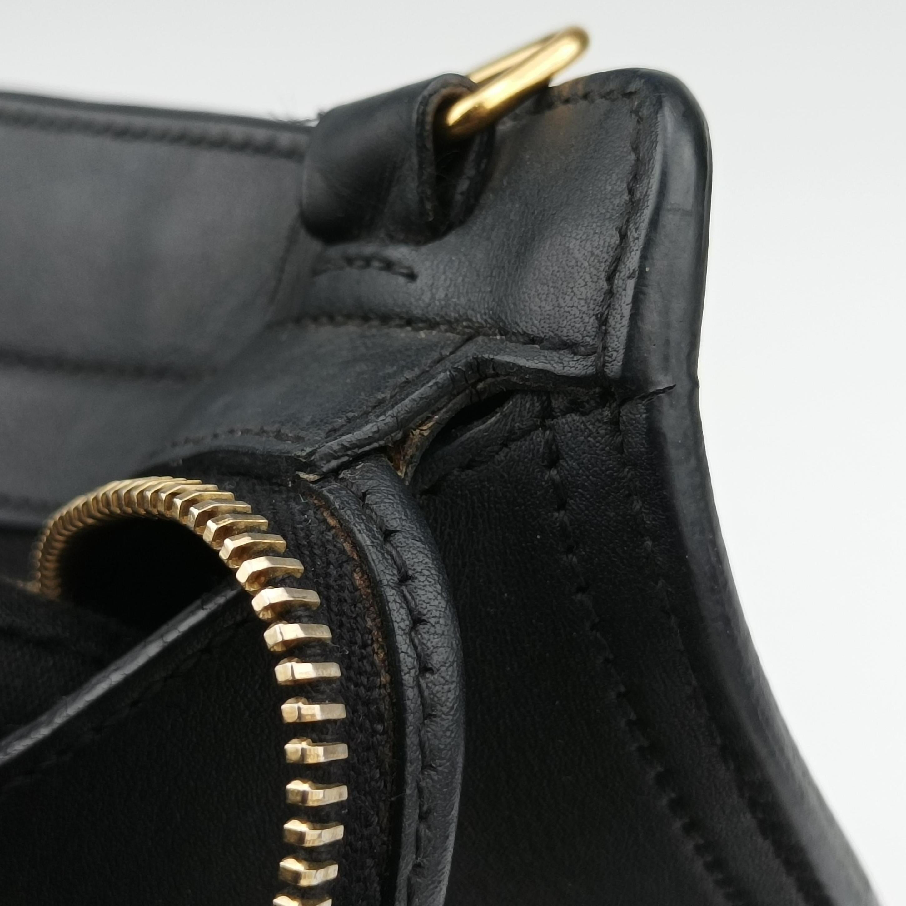 Vintage Yves Saint Laurent Y Ligne Petit Cabas Black Leather 311210 shoulderbag | stylenewstar