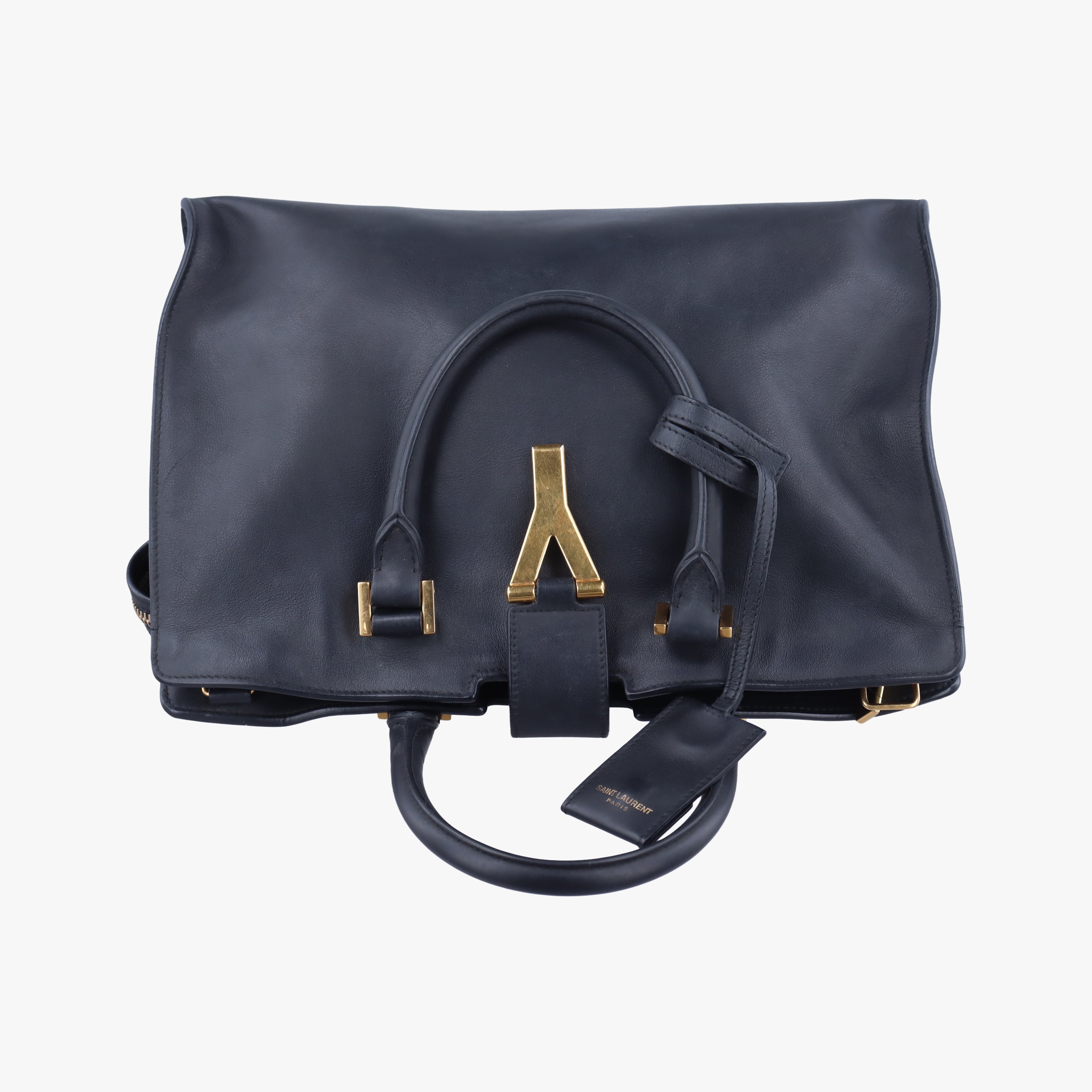 Vintage Yves Saint Laurent Y Ligne Petit Cabas Black Leather 311210 shoulderbag | stylenewstar