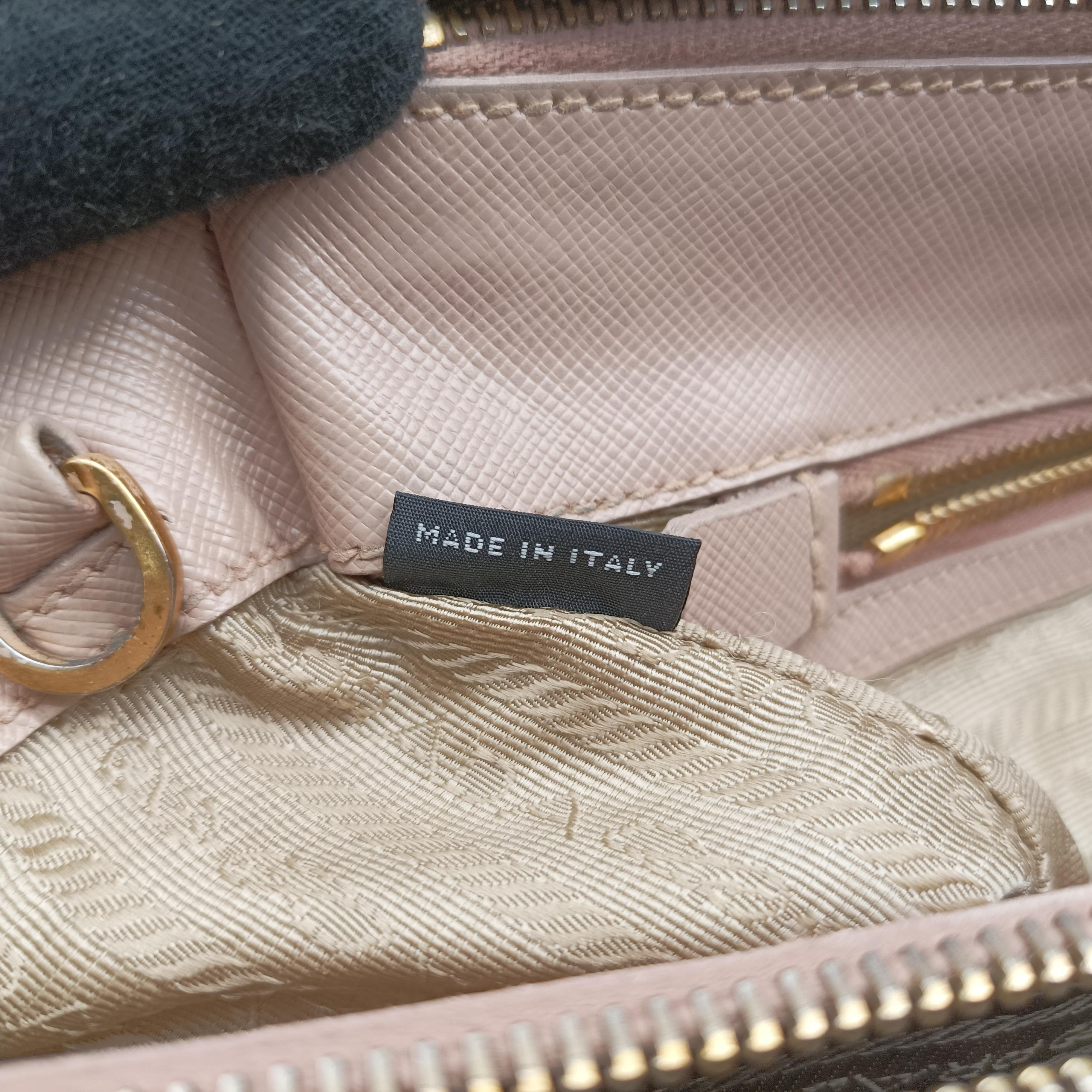 Pre-owned Prada Galleria Pink SAFFIANO Leather BN2274 shoulderbag | stylenewstar