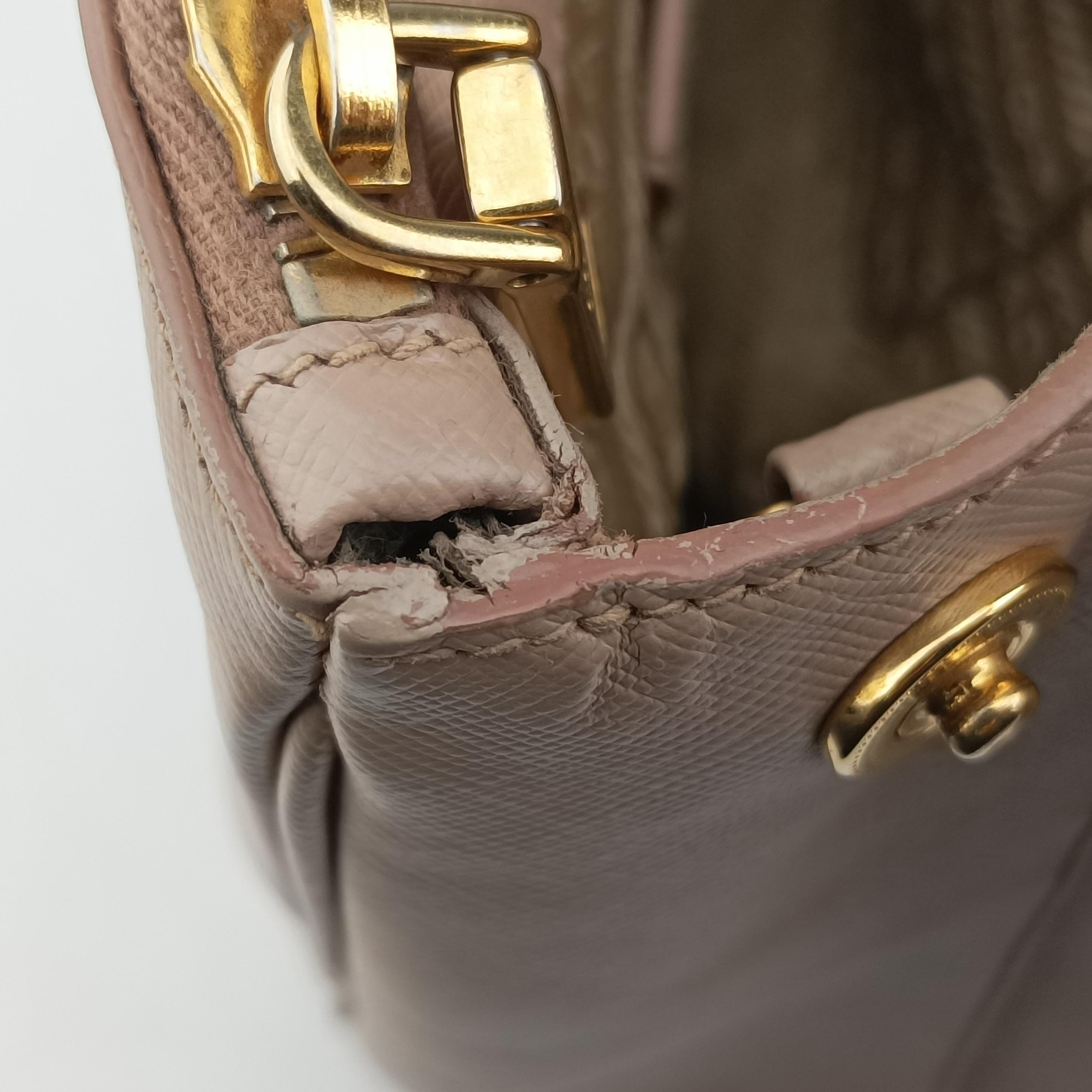Pre-owned Prada Galleria Pink SAFFIANO Leather BN2274 shoulderbag | stylenewstar