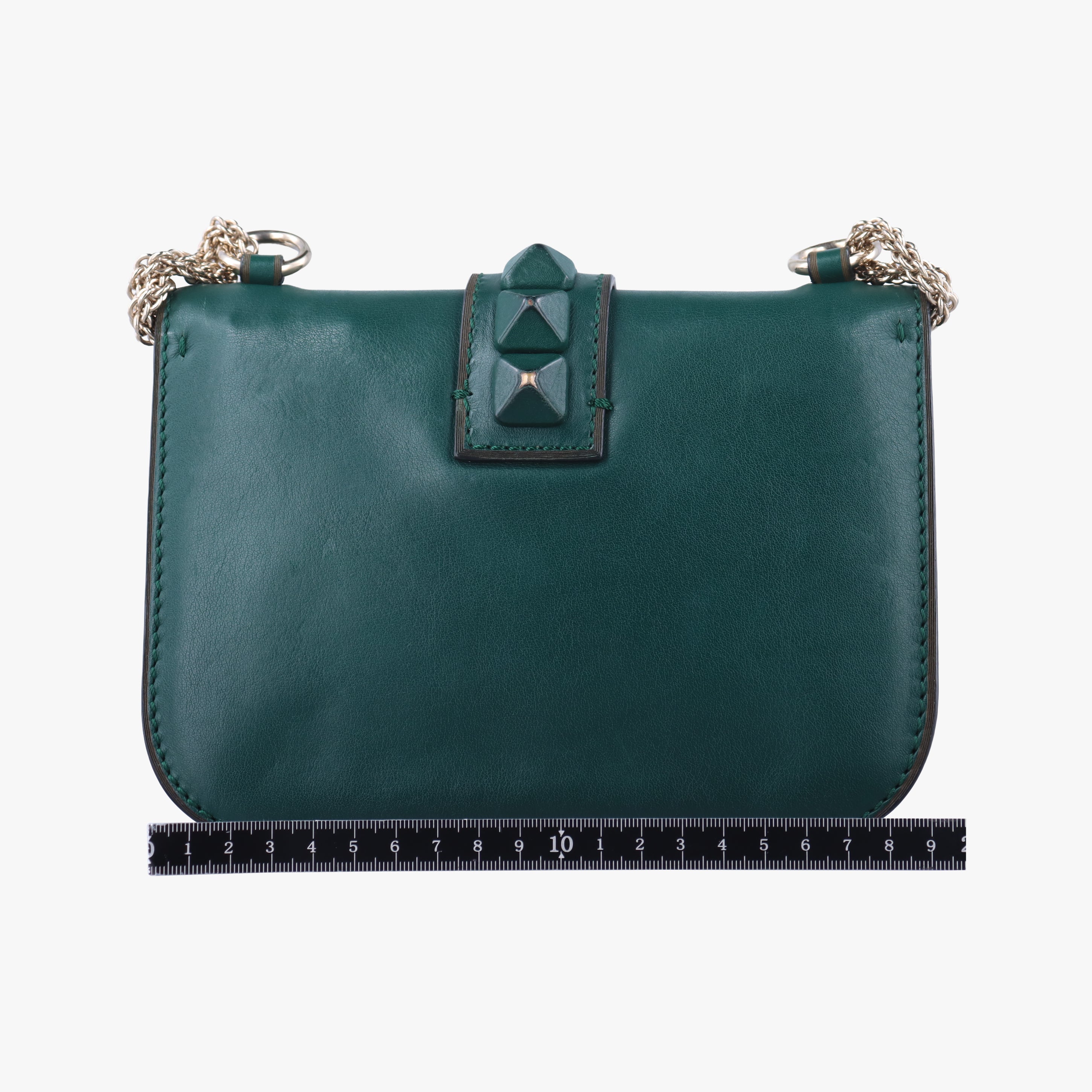 Pre-owned Valentino Rockstud Glam Rock Green leather  shoulderbag | stylenewstar