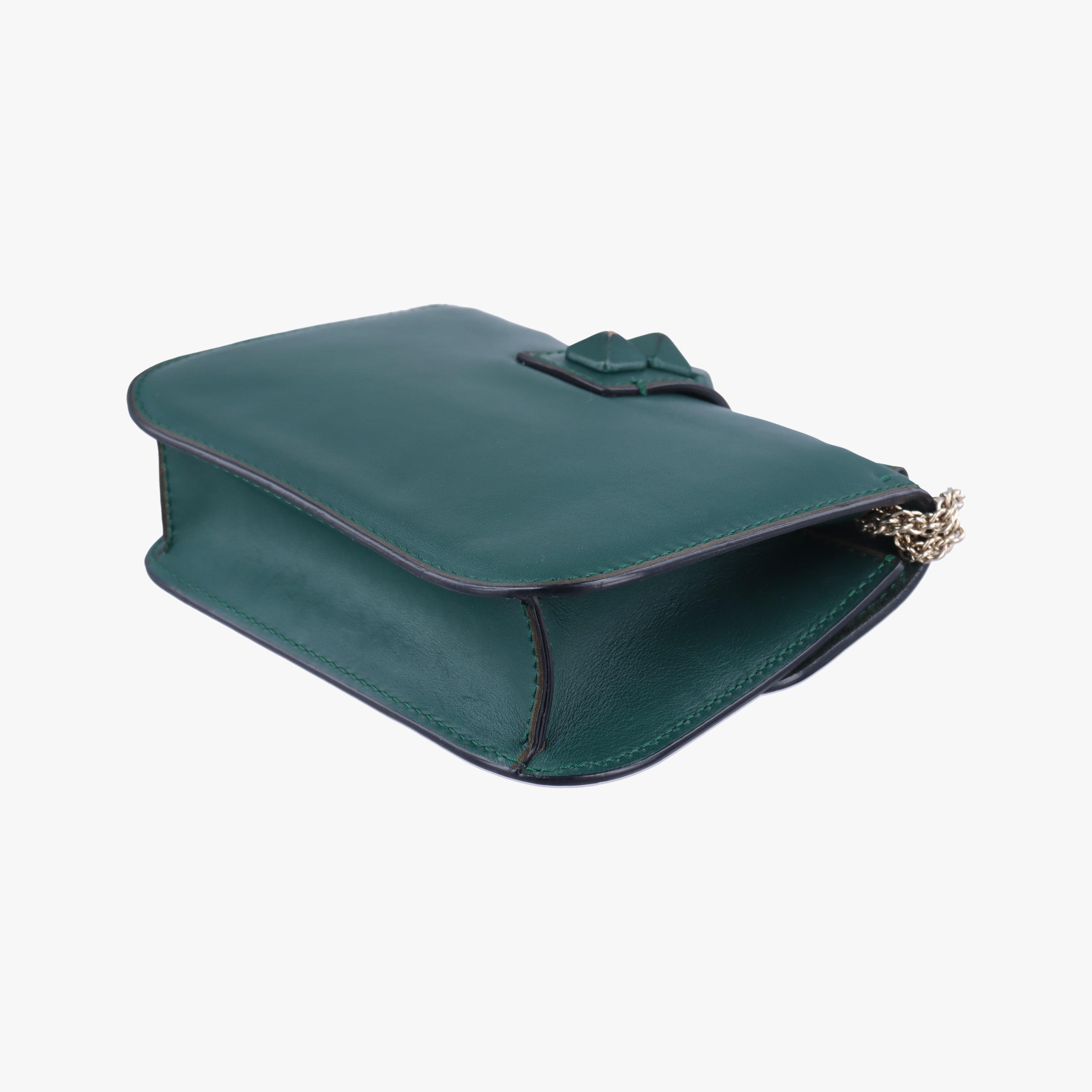 Pre-owned Valentino Rockstud Glam Rock Green leather  shoulderbag | stylenewstar
