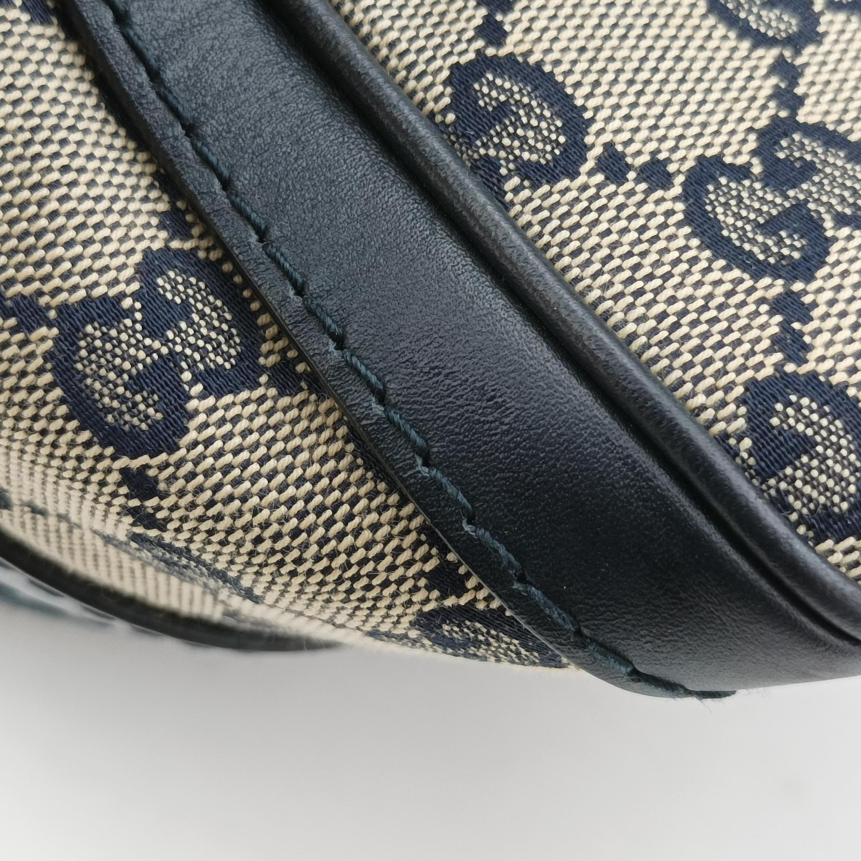 Vintage Gucci Sherry Line navy×red×beige canvas×leather 269876 handbag | stylenewstar