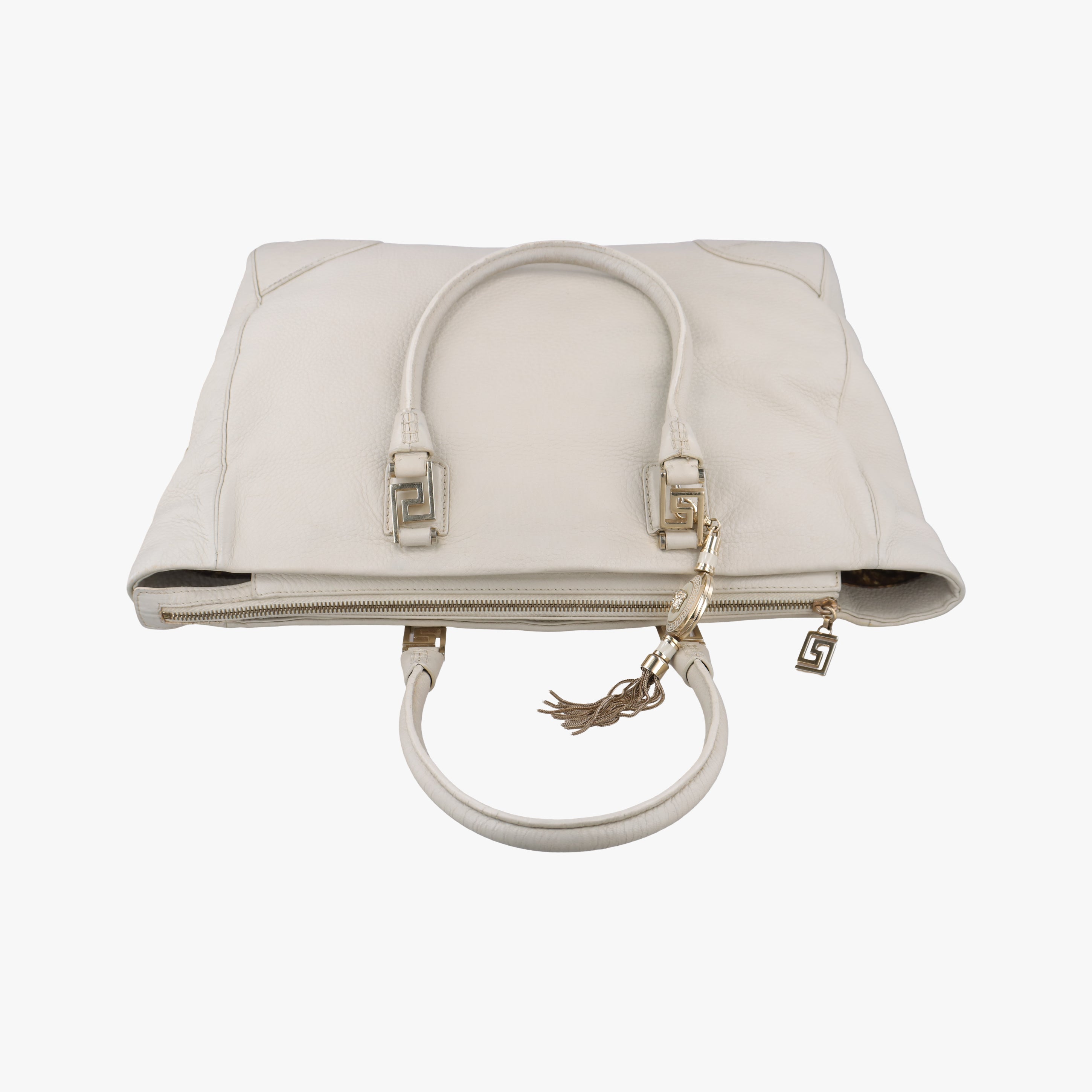Pre-owned VERSACE Medusa White Leather  handbag | stylenewstar
