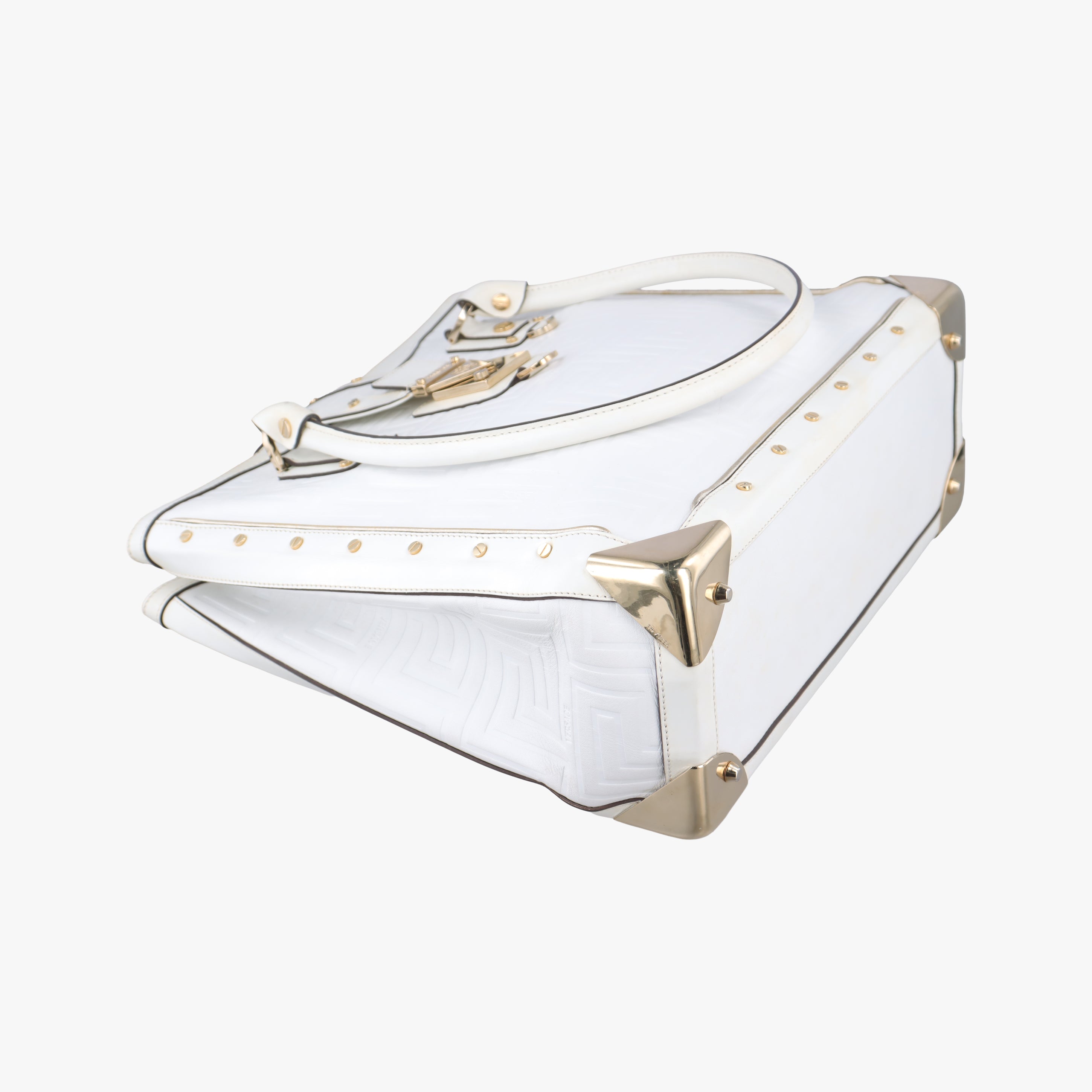 Secondhand VERSACE quilted White leather  handbag | stylenewstar