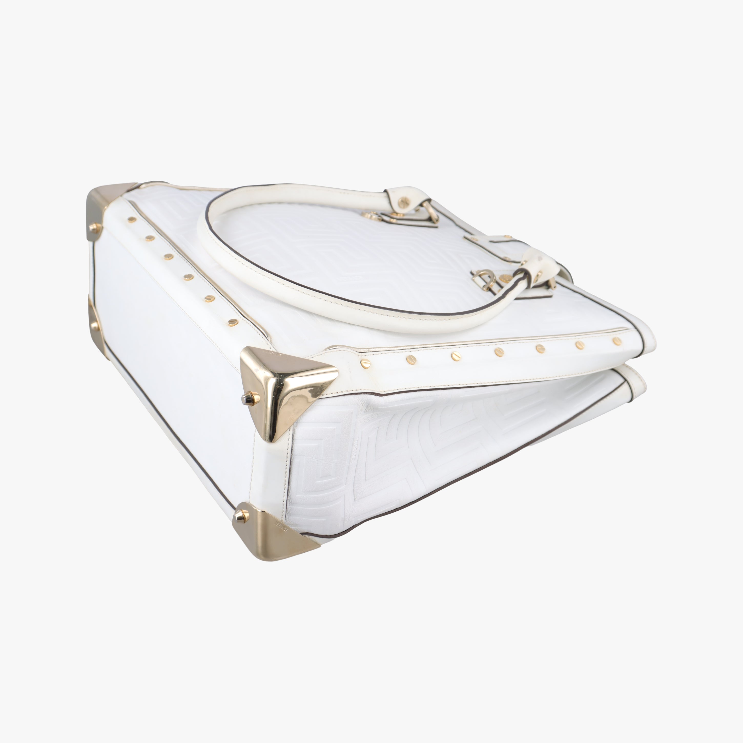 Secondhand VERSACE quilted White leather  handbag | stylenewstar