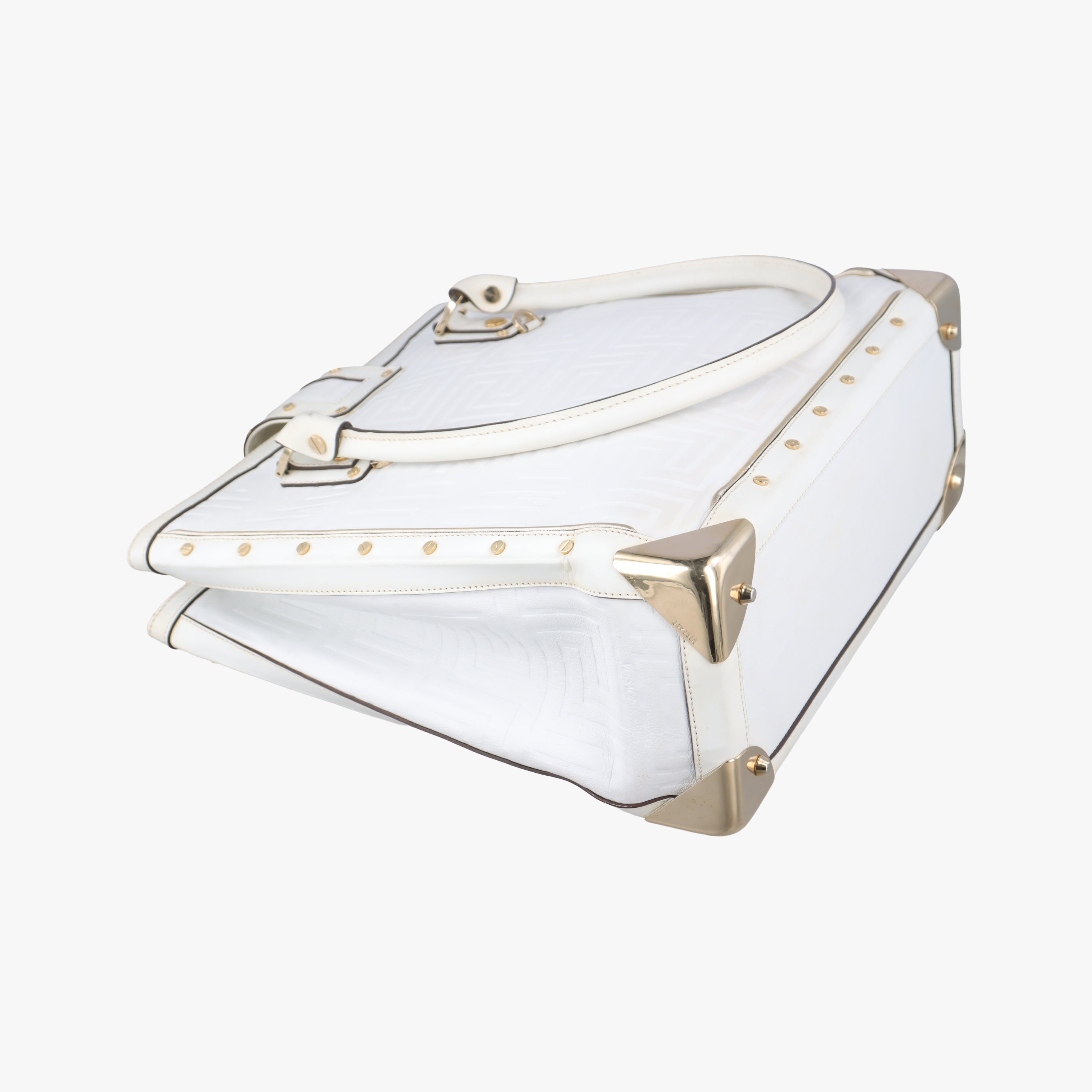 Secondhand VERSACE quilted White leather  handbag | stylenewstar