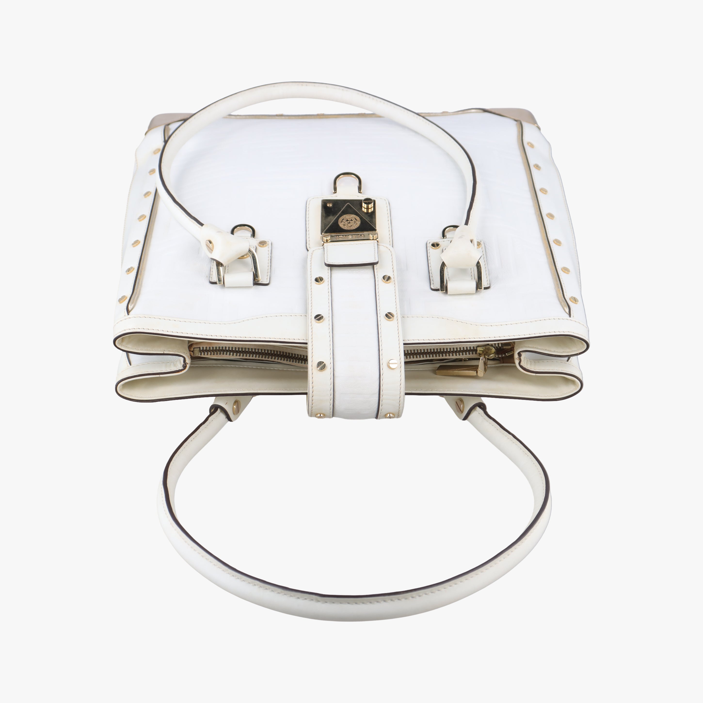 Secondhand VERSACE quilted White leather  handbag | stylenewstar